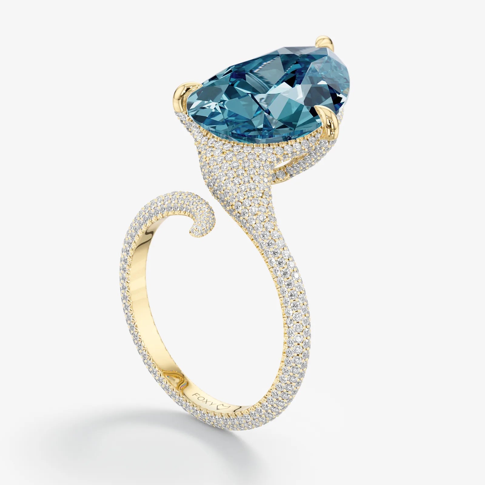 Blue Crush Pear Diamond Ring