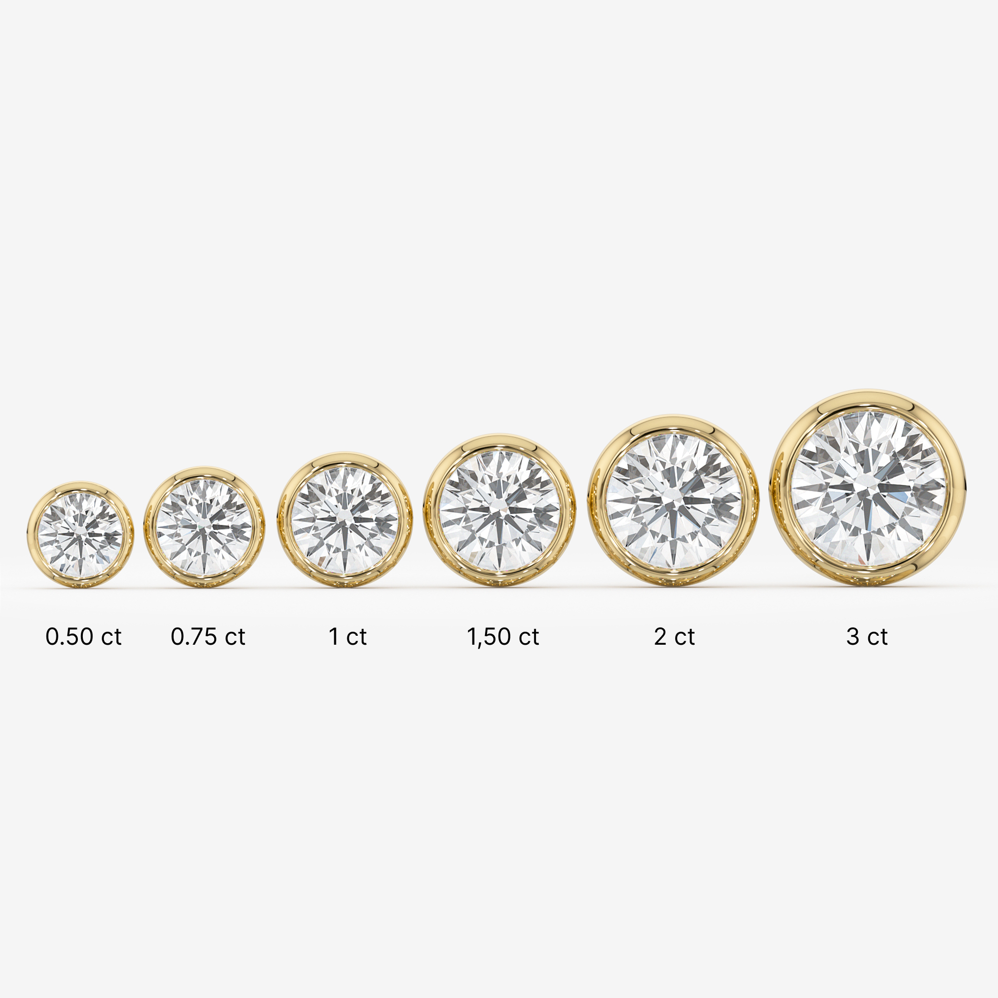 Bezel Solitaire Stud Earrings