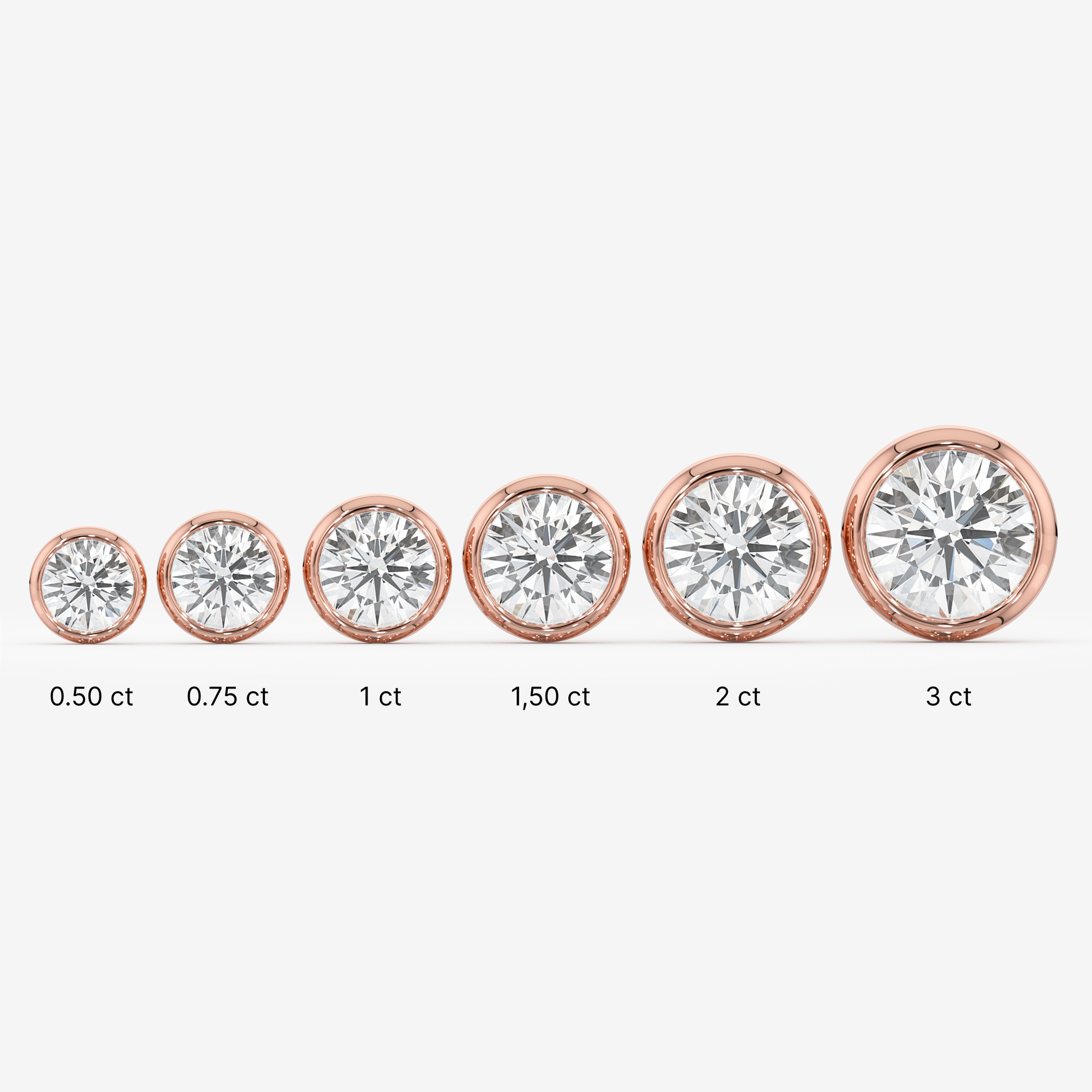Bezel Solitaire Stud Earrings