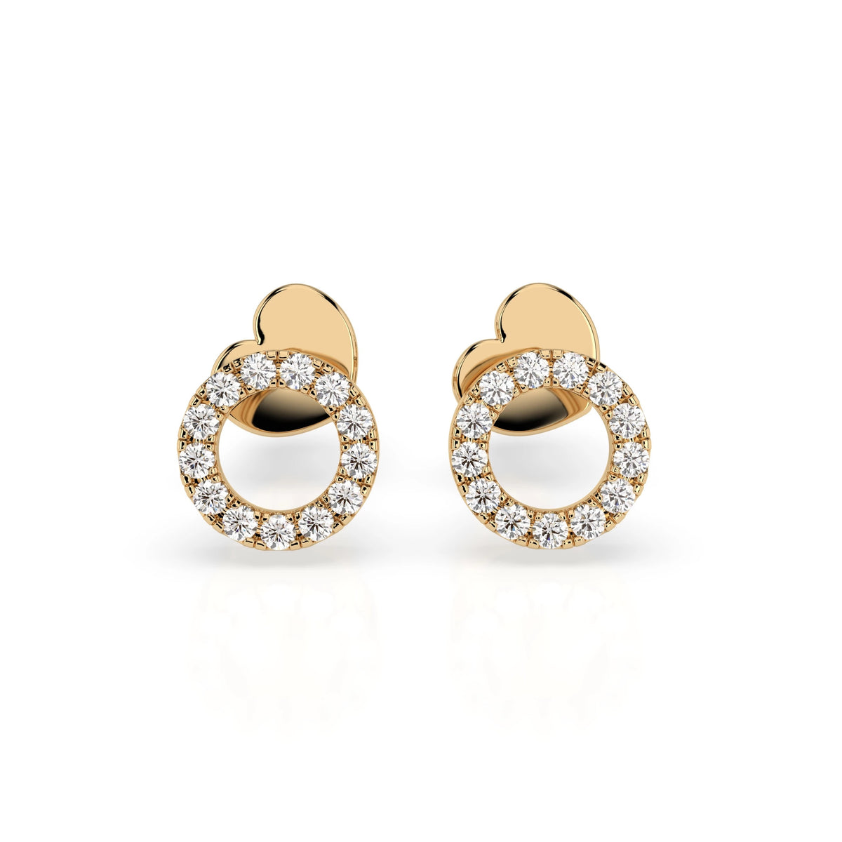 Round Circle Stud Diamond Earrings GT