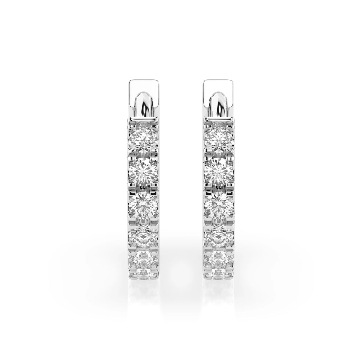 Round Hoop Diamond Earrings GT