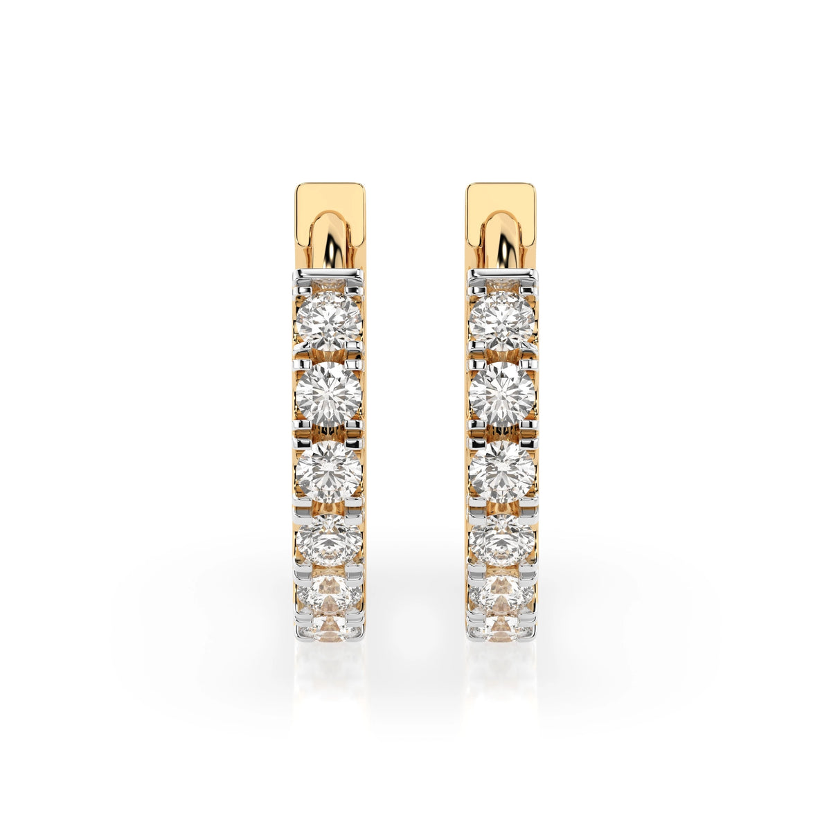 Round Hoop Diamond Earrings GT