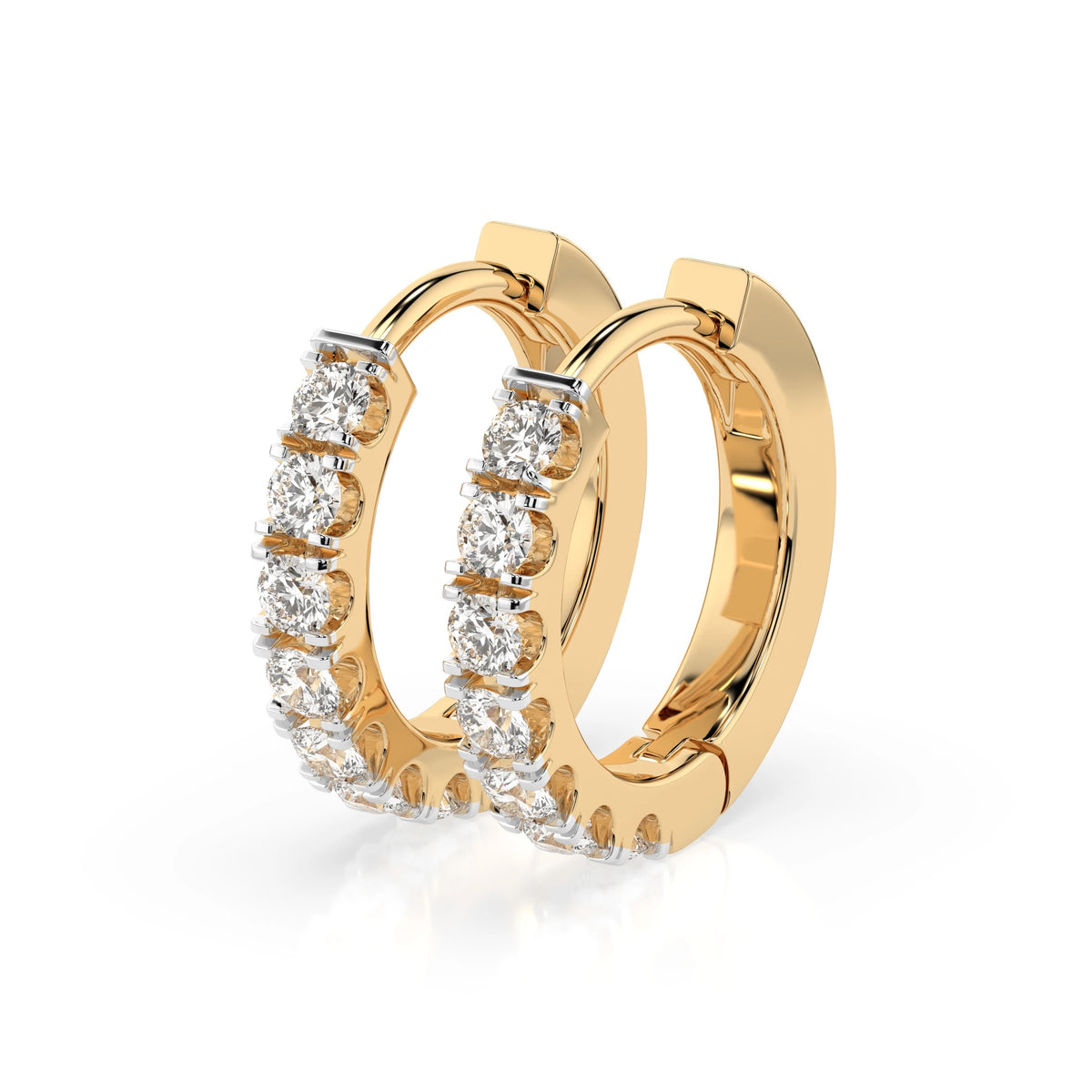 Round Hoop Diamond Earrings GT