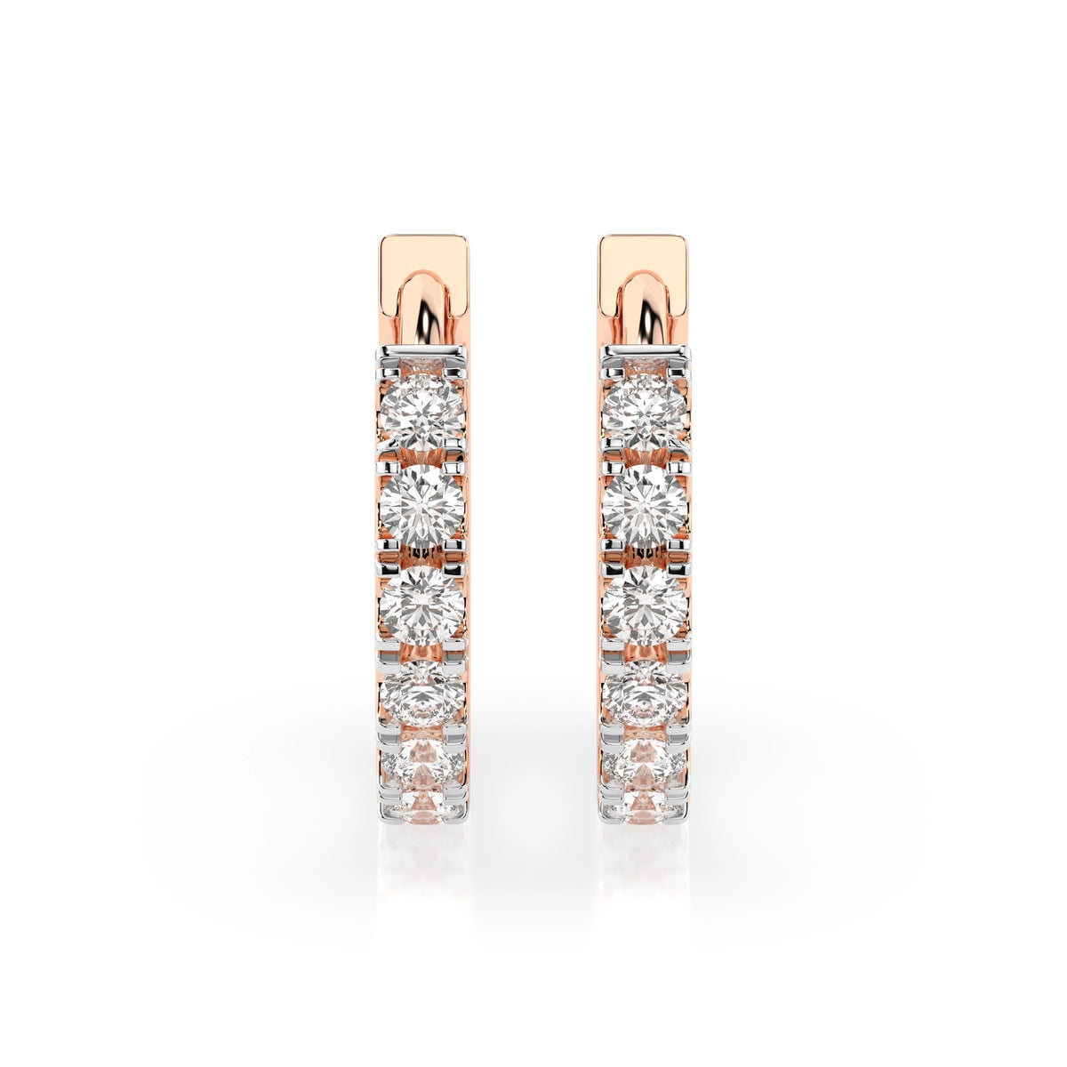 Round Hoop Diamond Earrings GT