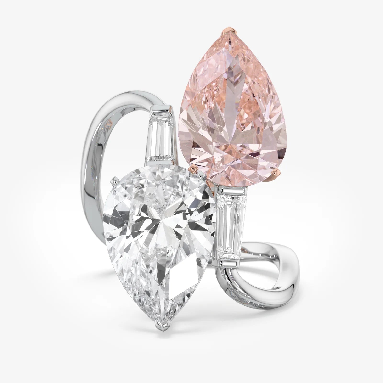 Side by Side Toi et Moi Diamond Ring