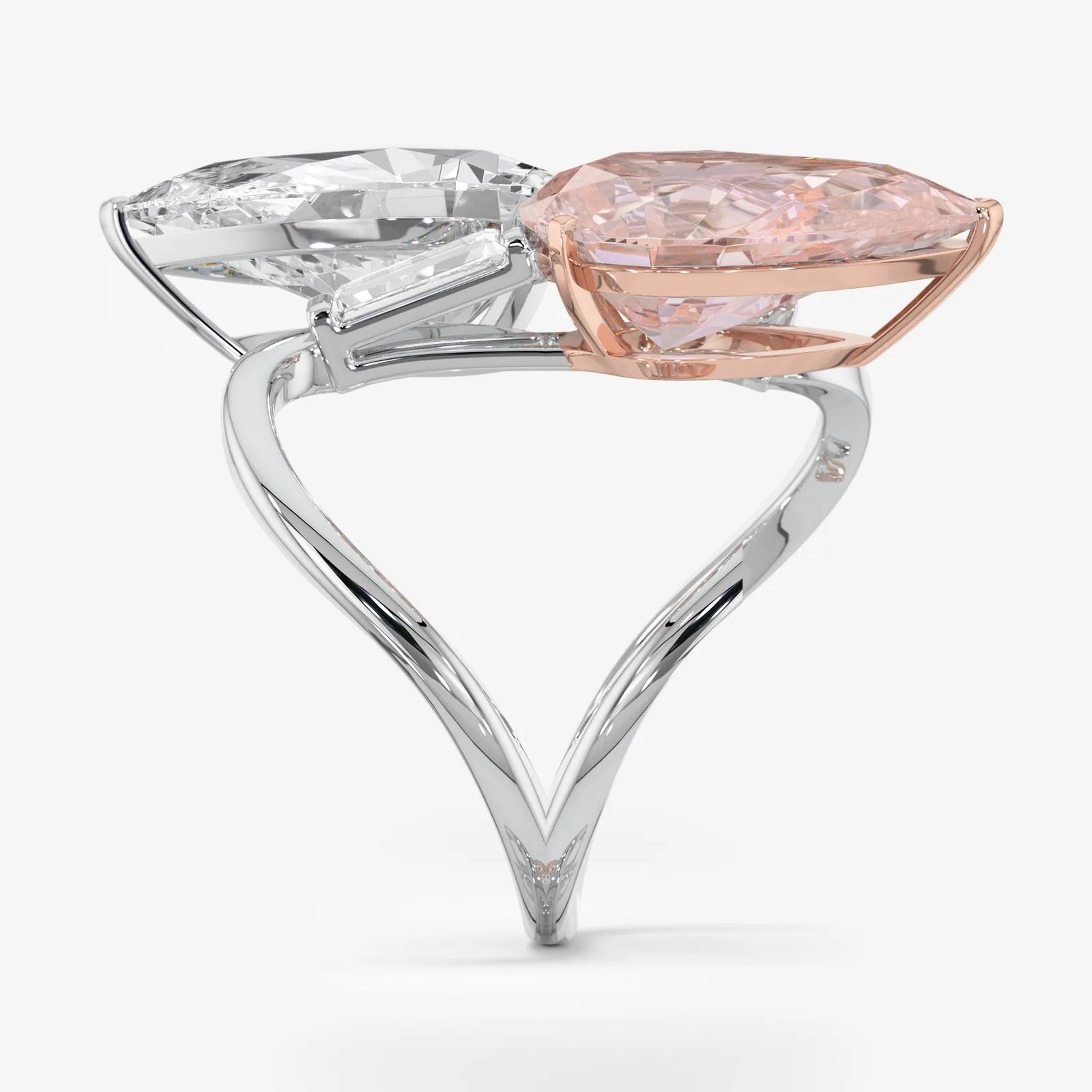 Side by Side Toi et Moi Diamond Ring