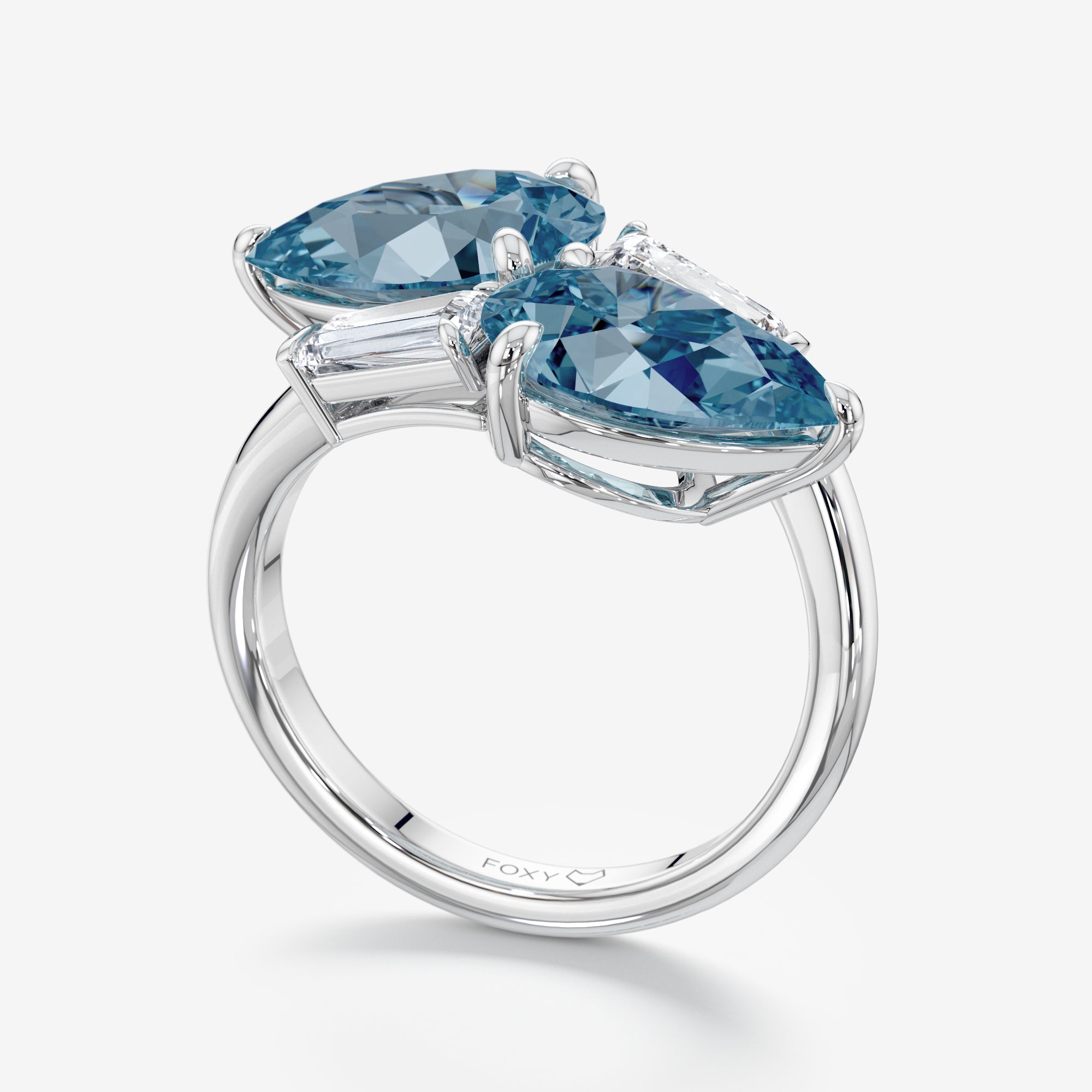 Foxy Reflection Blue Diamonds Ring (6 Сt. T.W.)