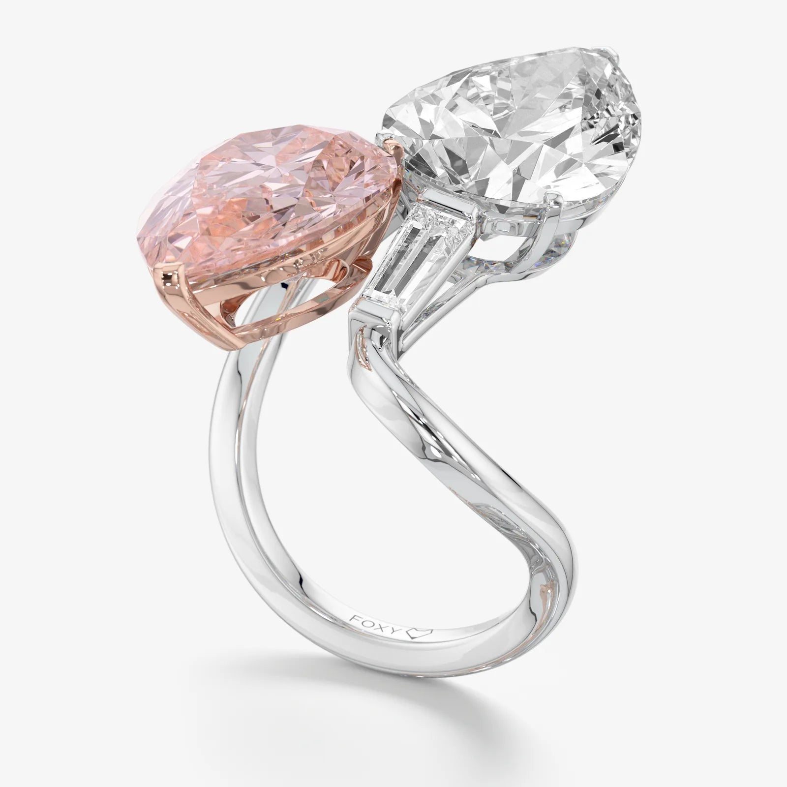 Side by Side Toi et Moi Diamond Ring