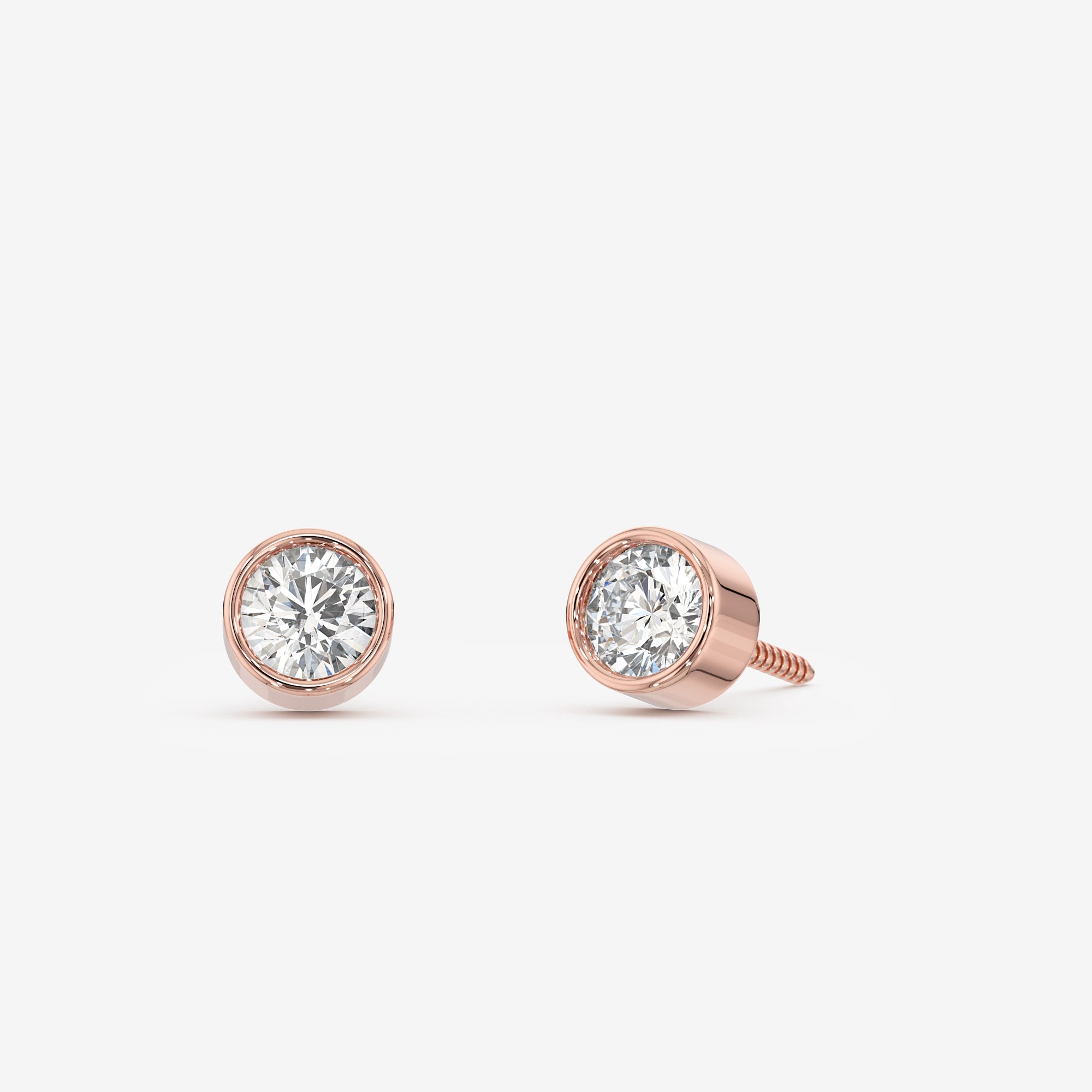 Bezel Solitaire Stud Earrings