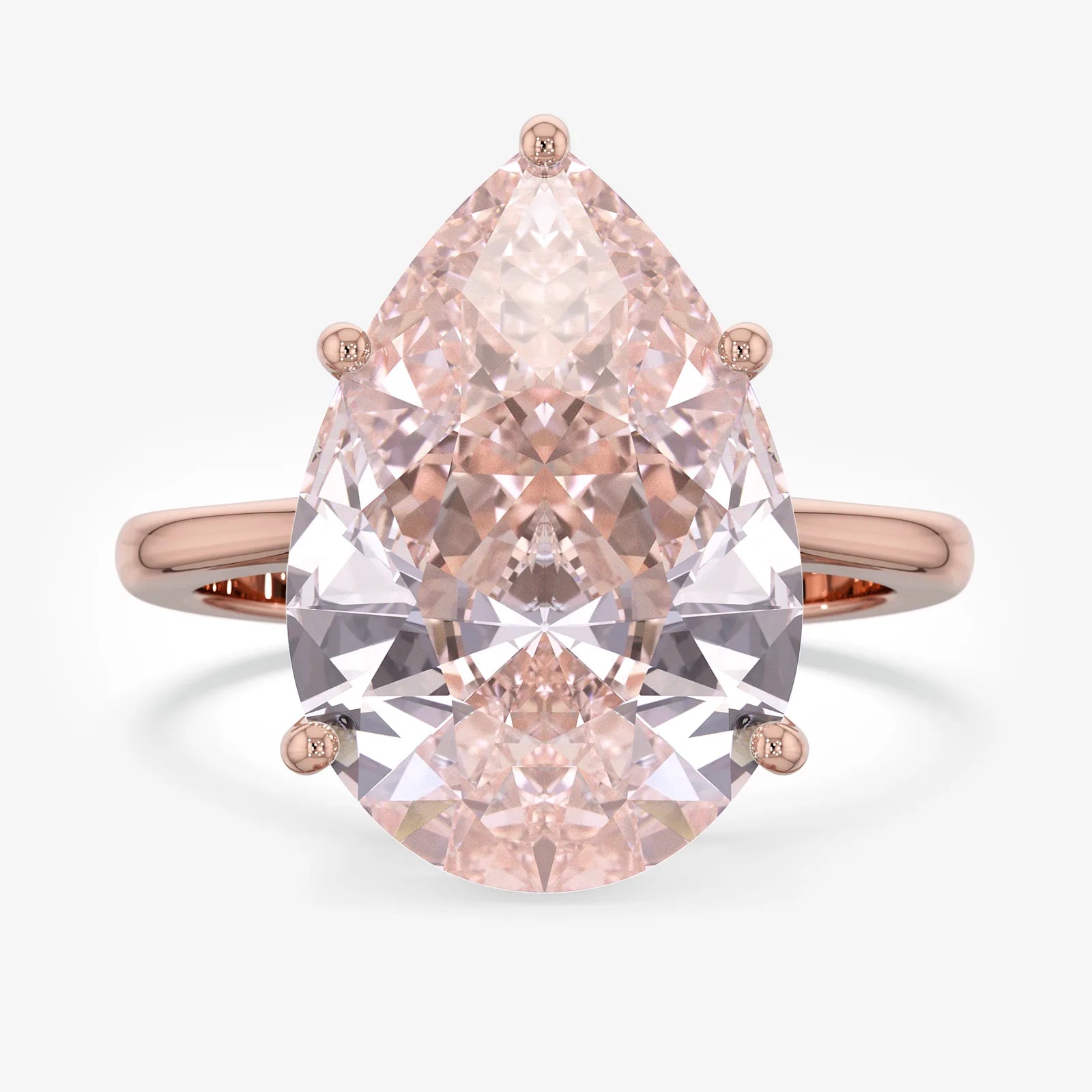 Pick Pink Solitaire Pear Diamond Ring
