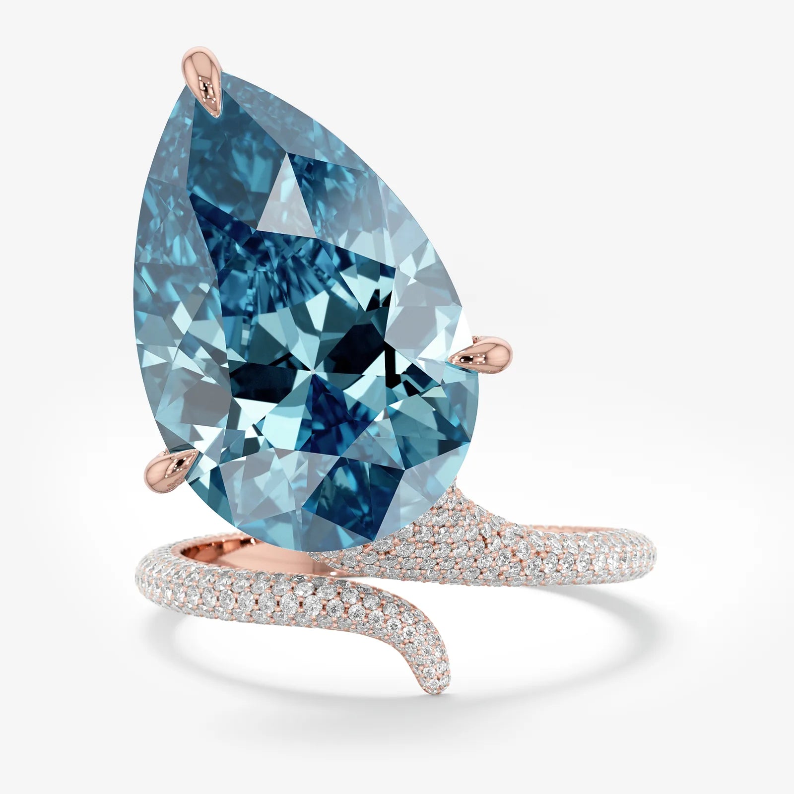 Blue Crush Pear Diamond Ring