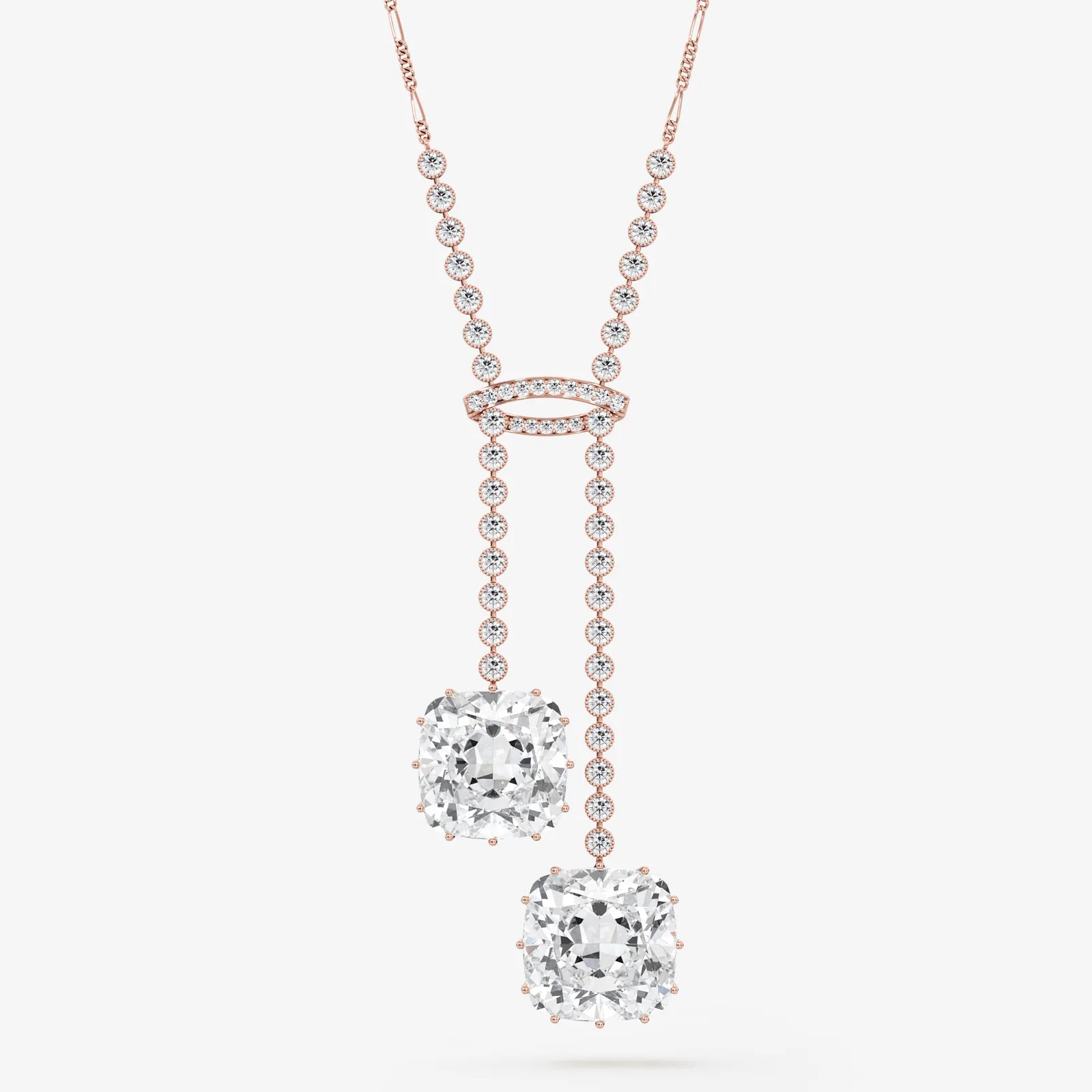Cushion Twins Pendant Necklace