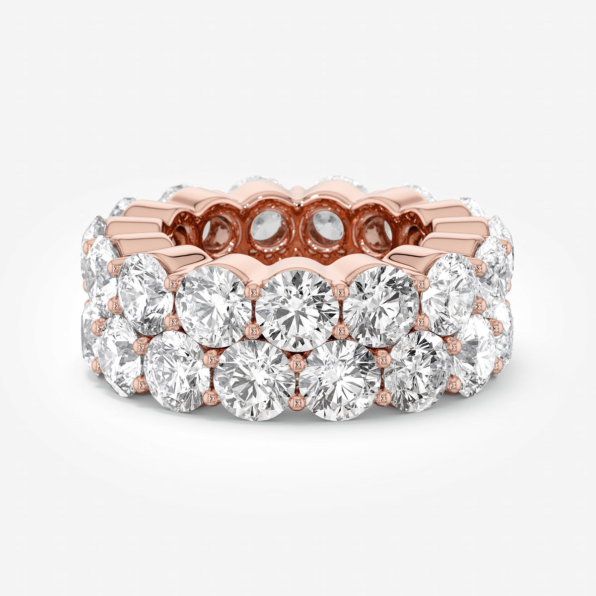 Round Two-Row Diamond Eternity Ring