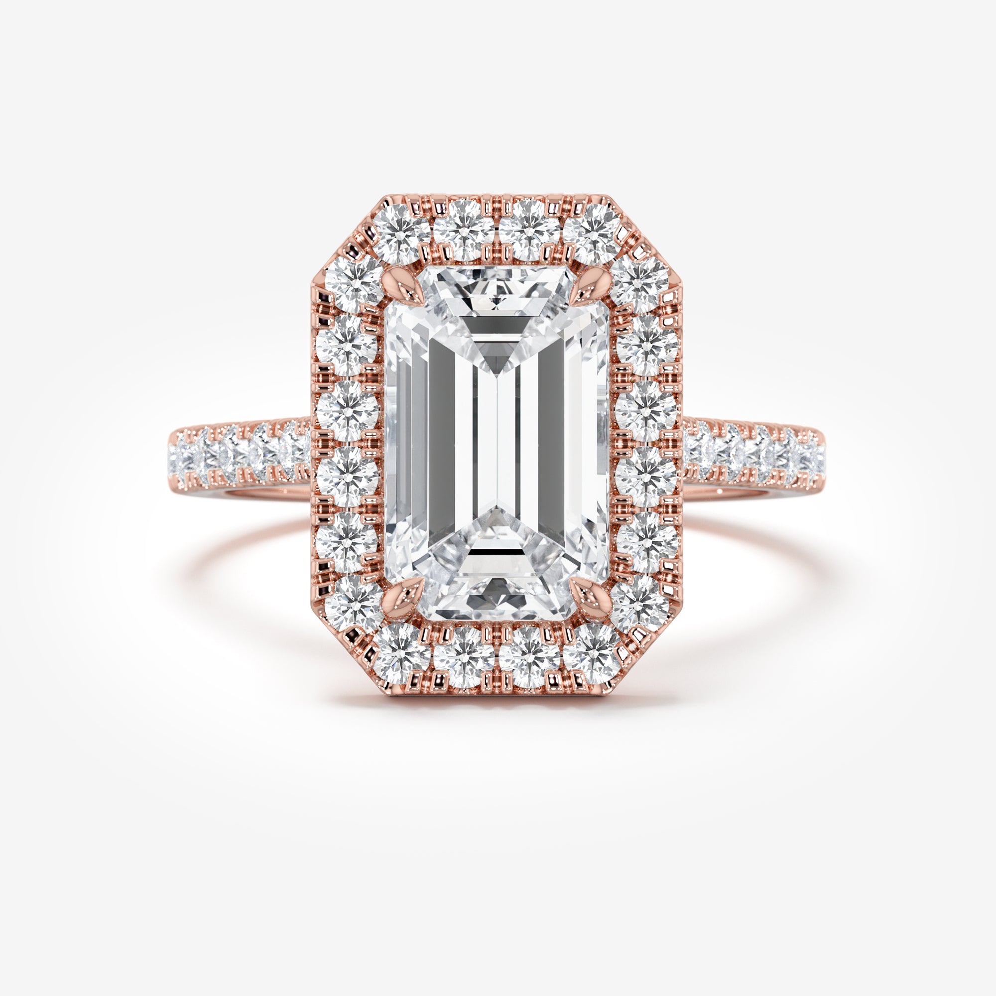Pavé Diamond Halo Engagement Ring