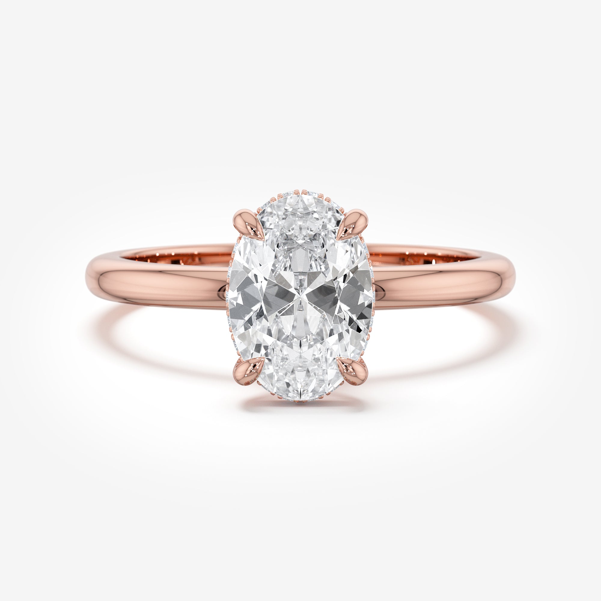 Hidden Halo Solitaire Engagement Ring