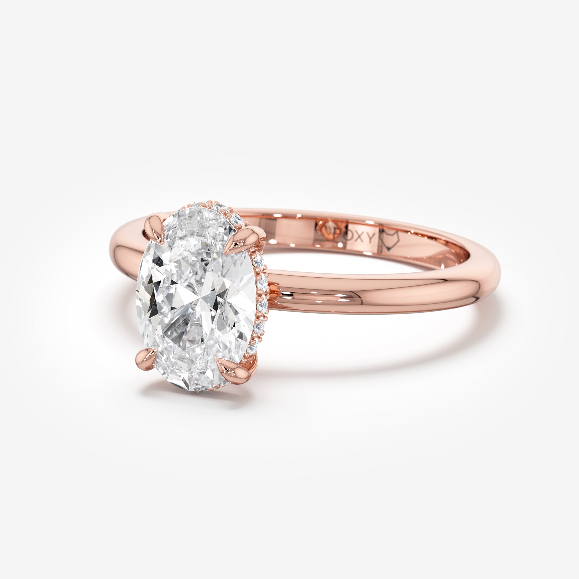 Hidden Halo Solitaire Engagement Ring