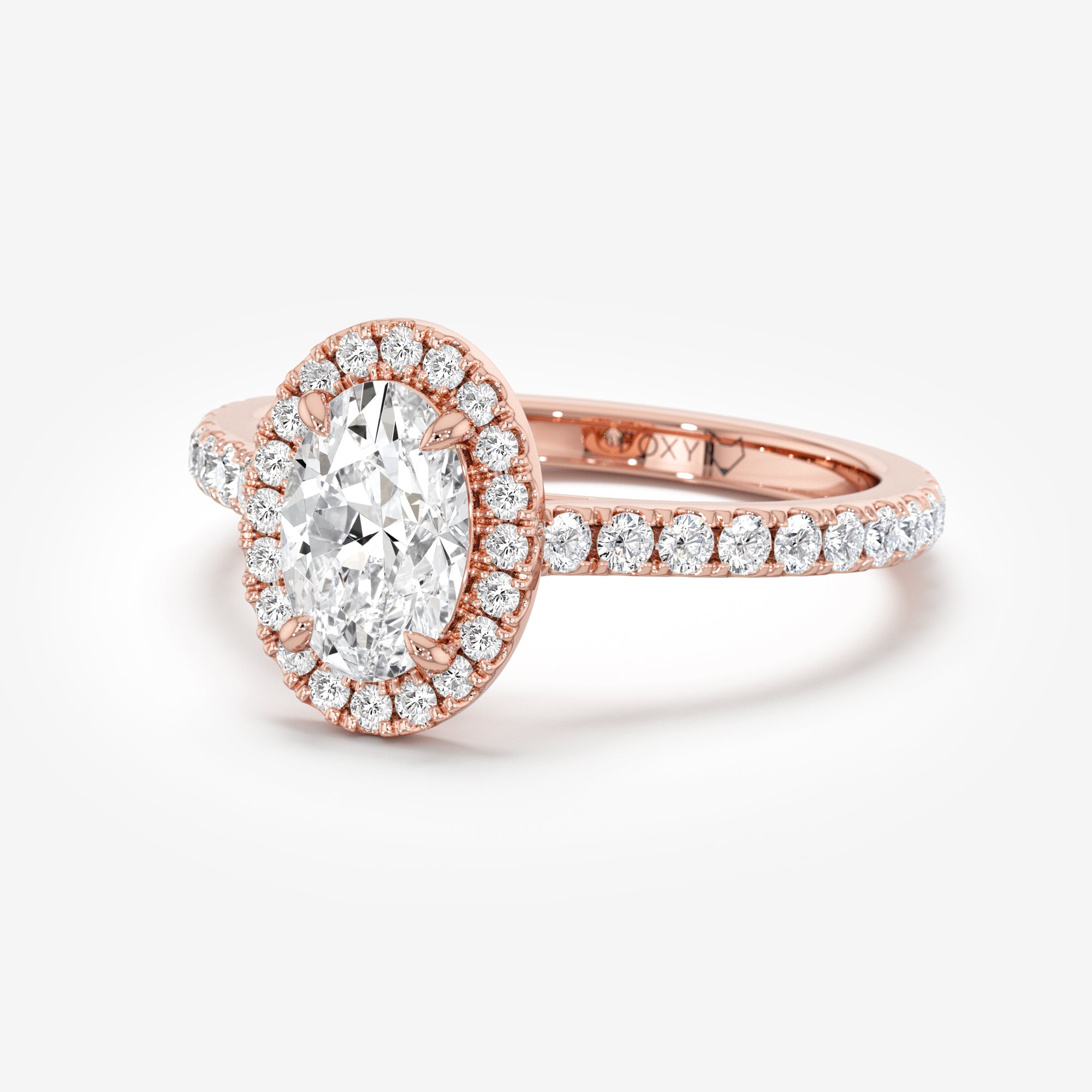 Pavé Diamond Halo Engagement Ring