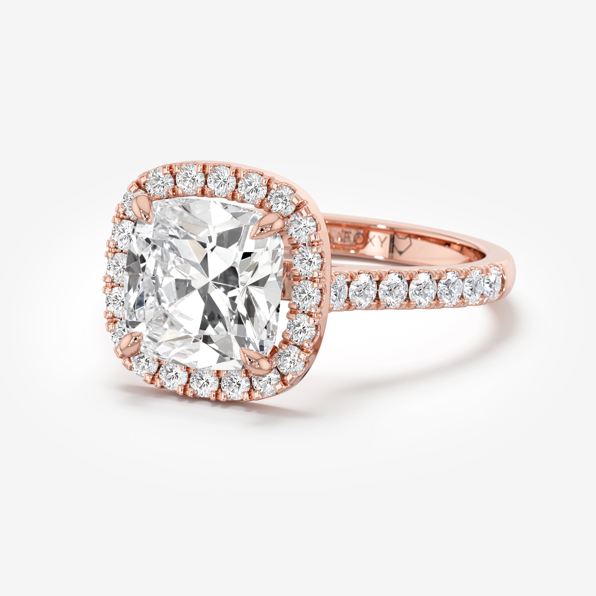 Pavé Diamond Halo Engagement Ring