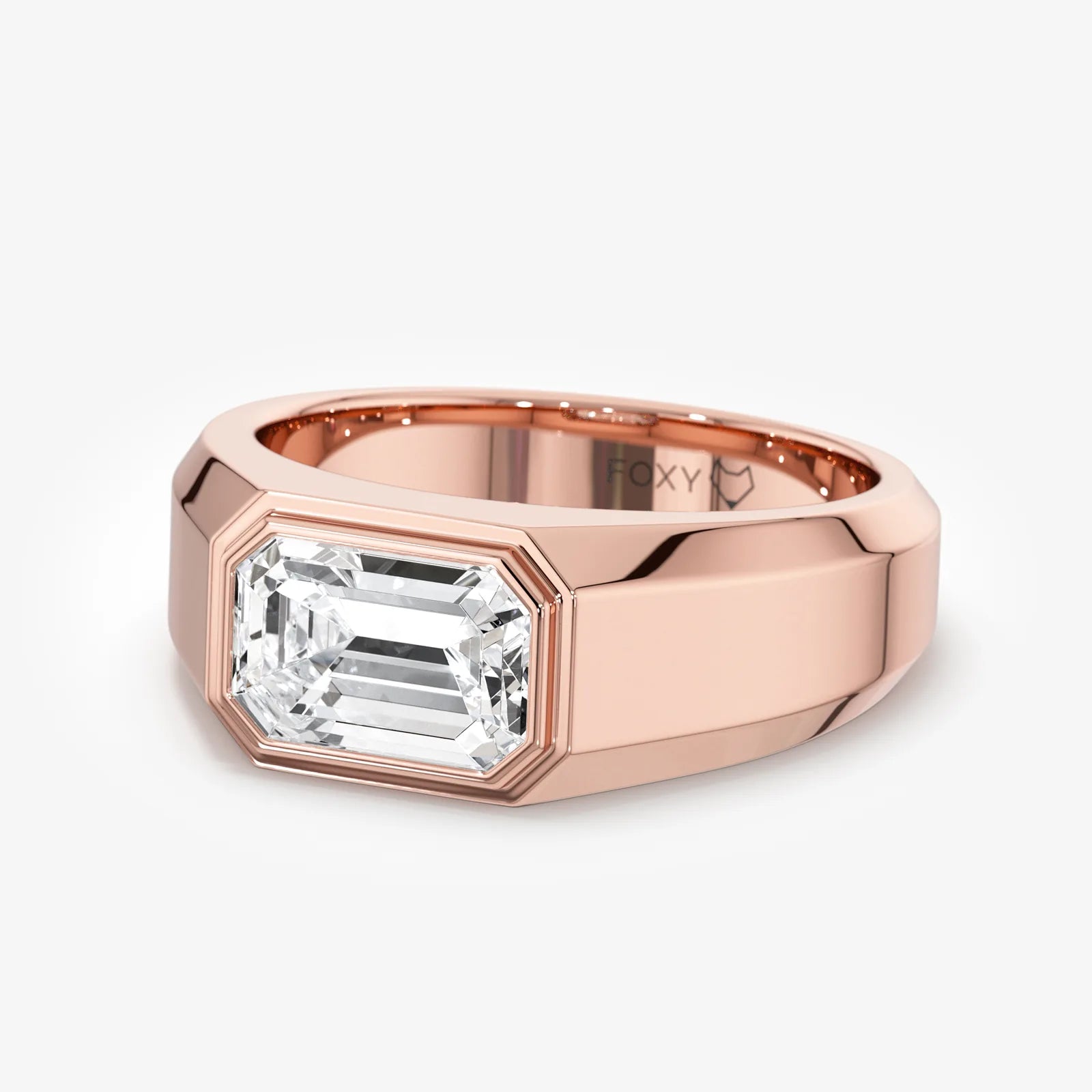 Men's Signet Emerald Cut Lab Diamond Ring