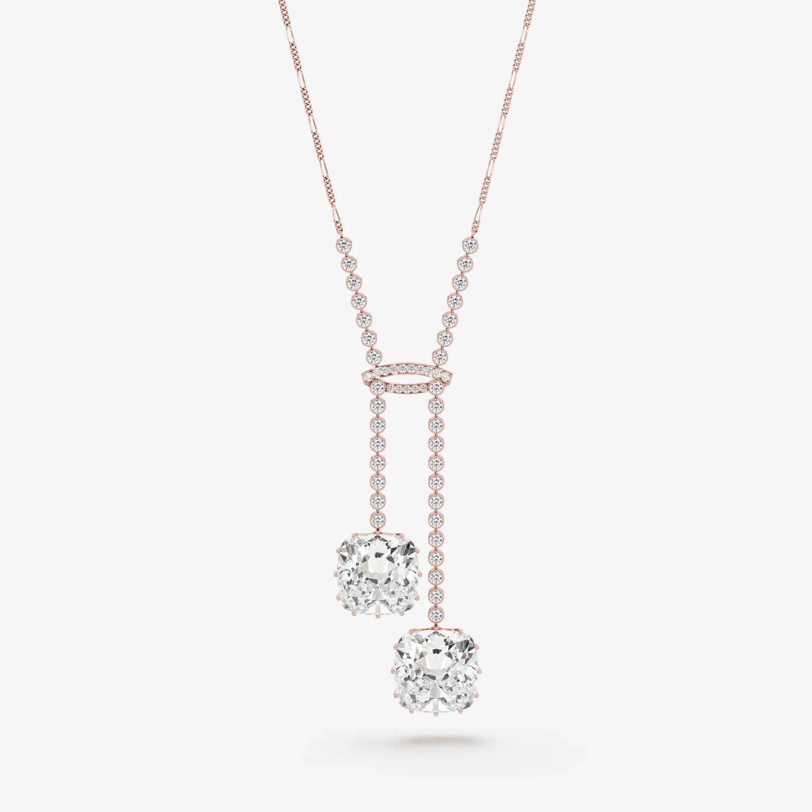 Cushion Twins Pendant Necklace