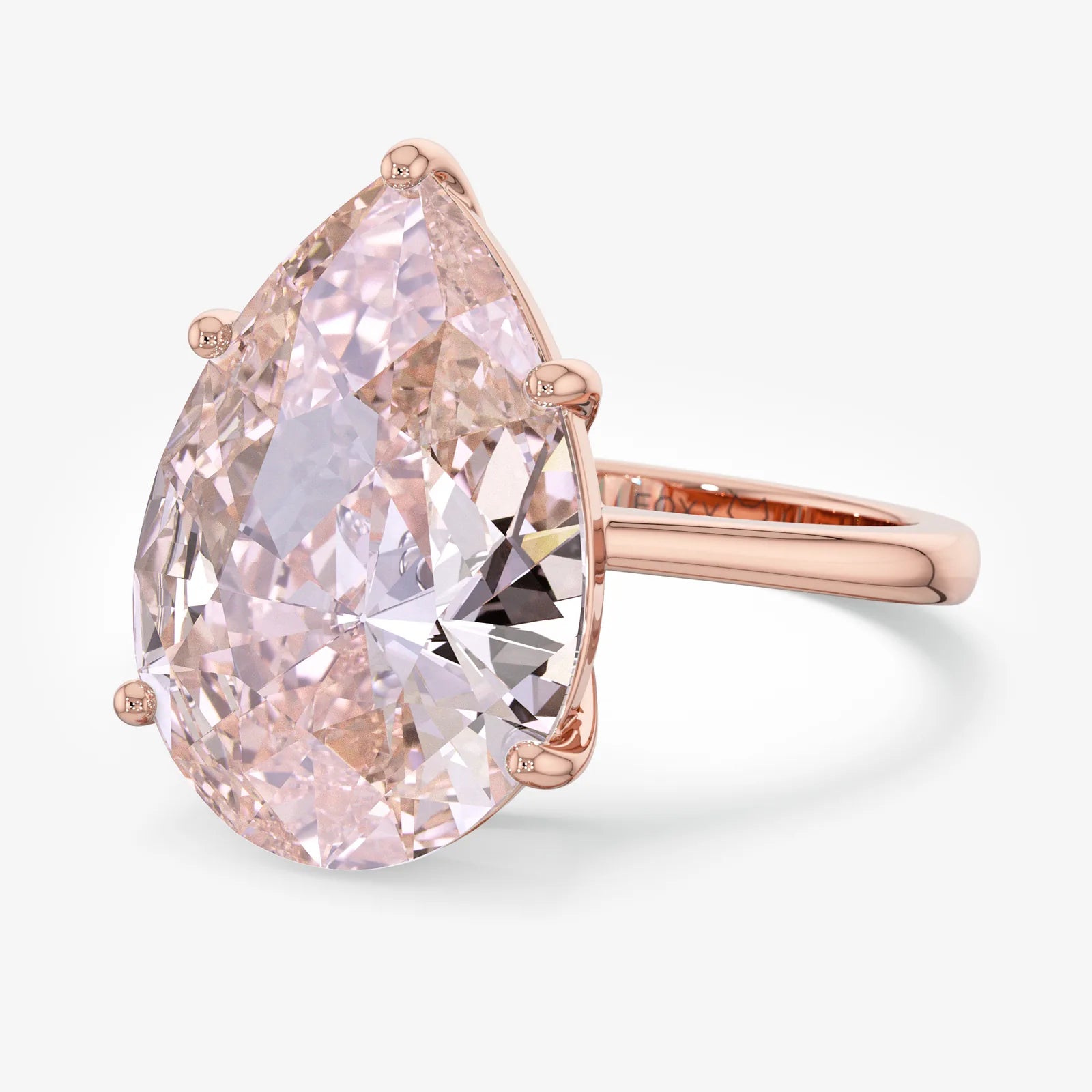 Pick Pink Solitaire Pear Diamond Ring