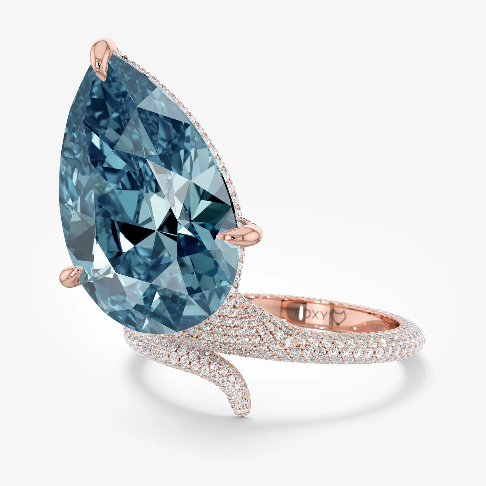 Blue Crush Pear Diamond Ring