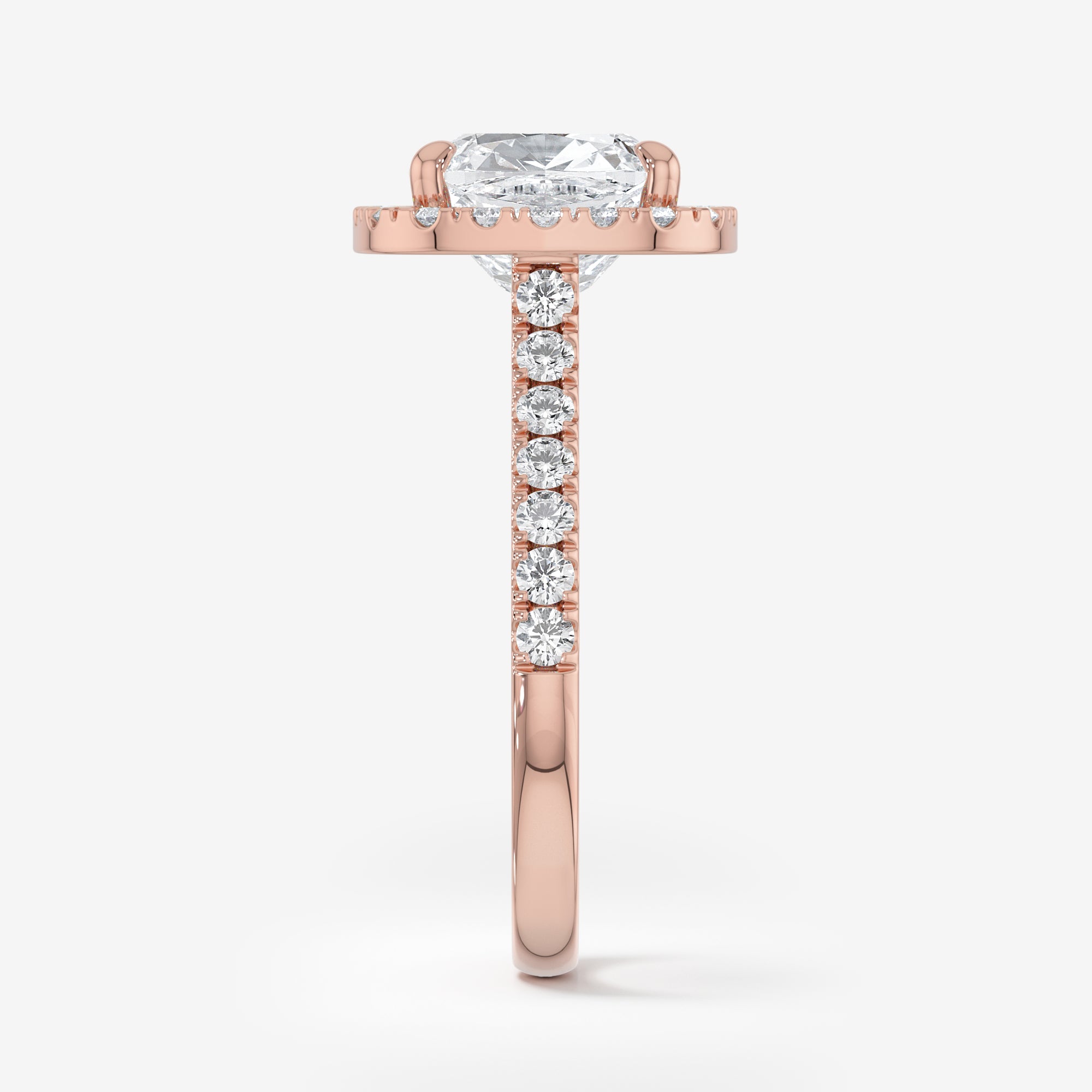 Pavé Diamond Halo Engagement Ring