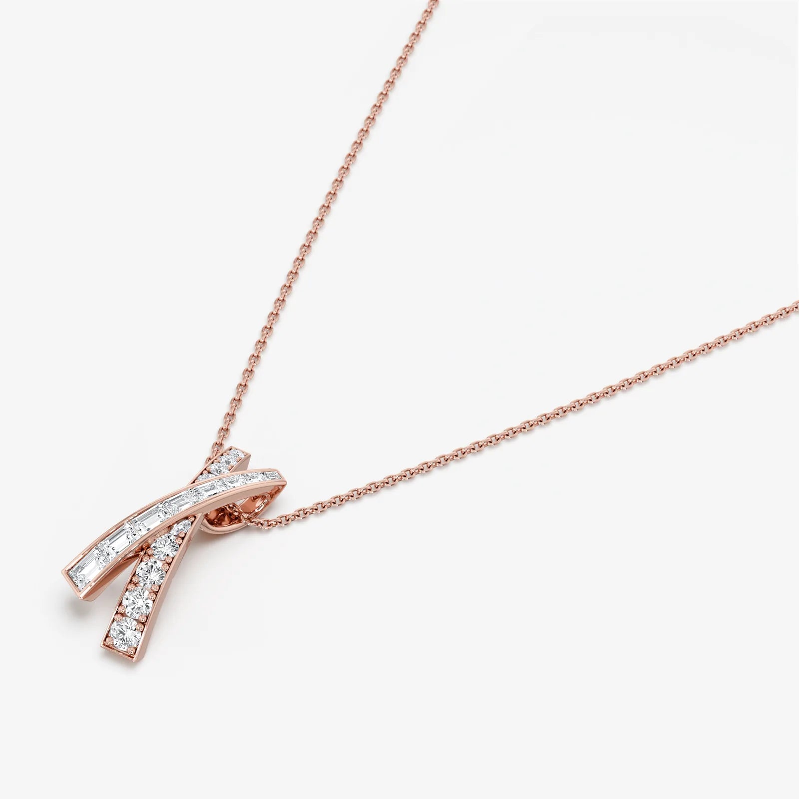 Cross Twist Pendant Necklace