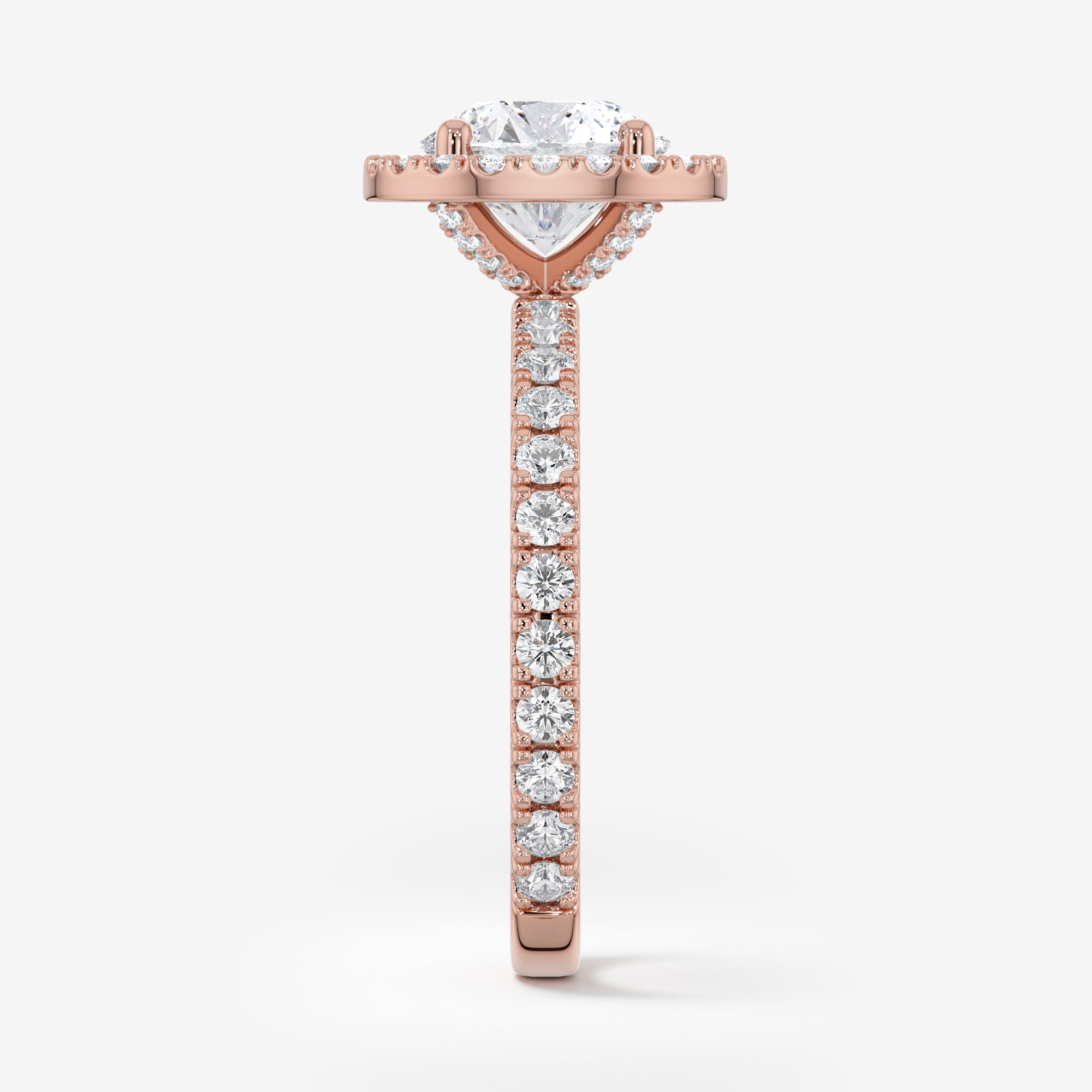 Pavé Diamond Halo Engagement Ring
