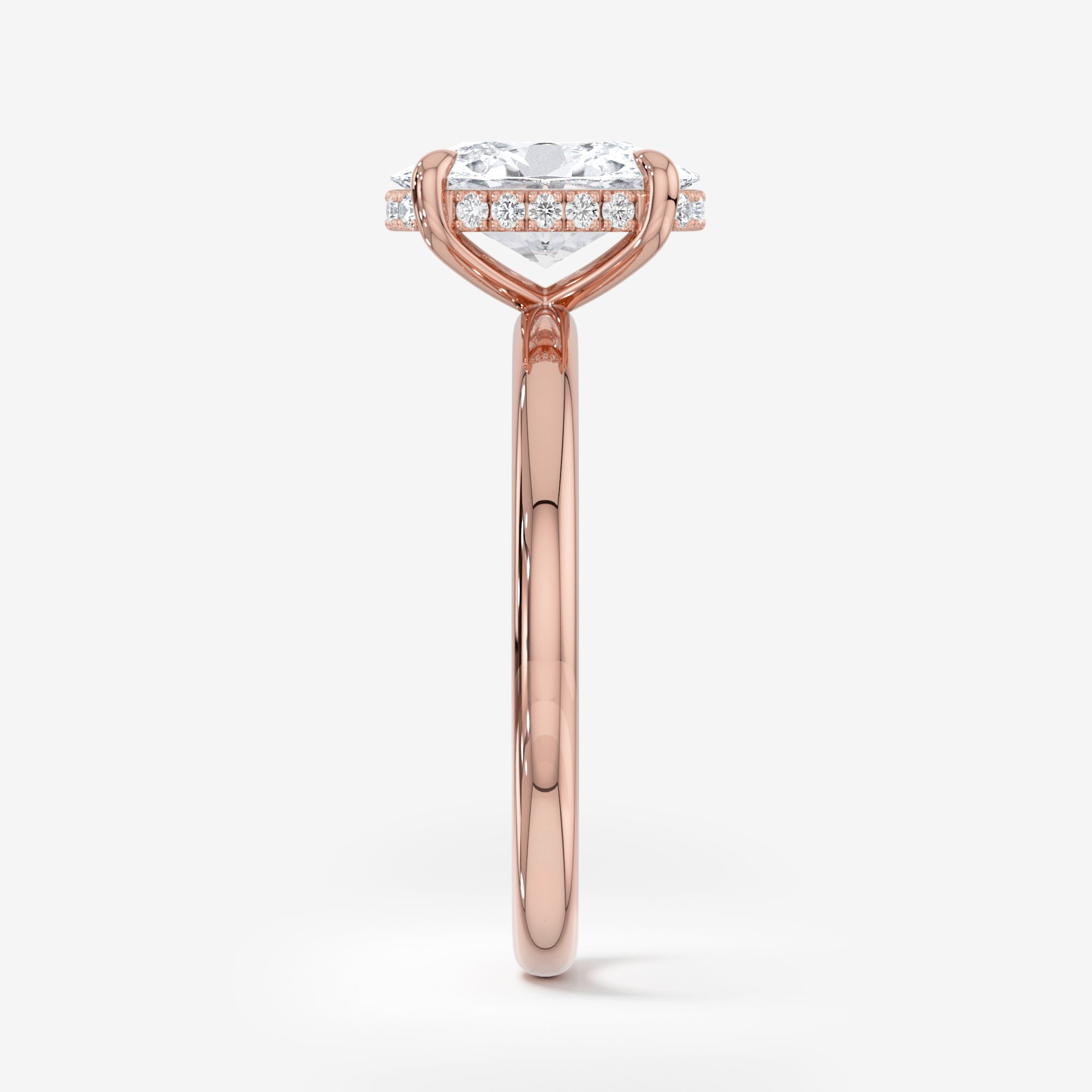 Hidden Halo Solitaire Engagement Ring