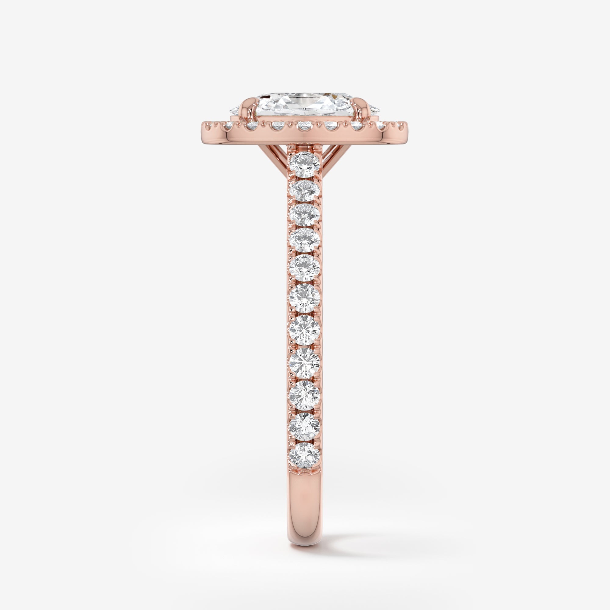 Pavé Diamond Halo Engagement Ring