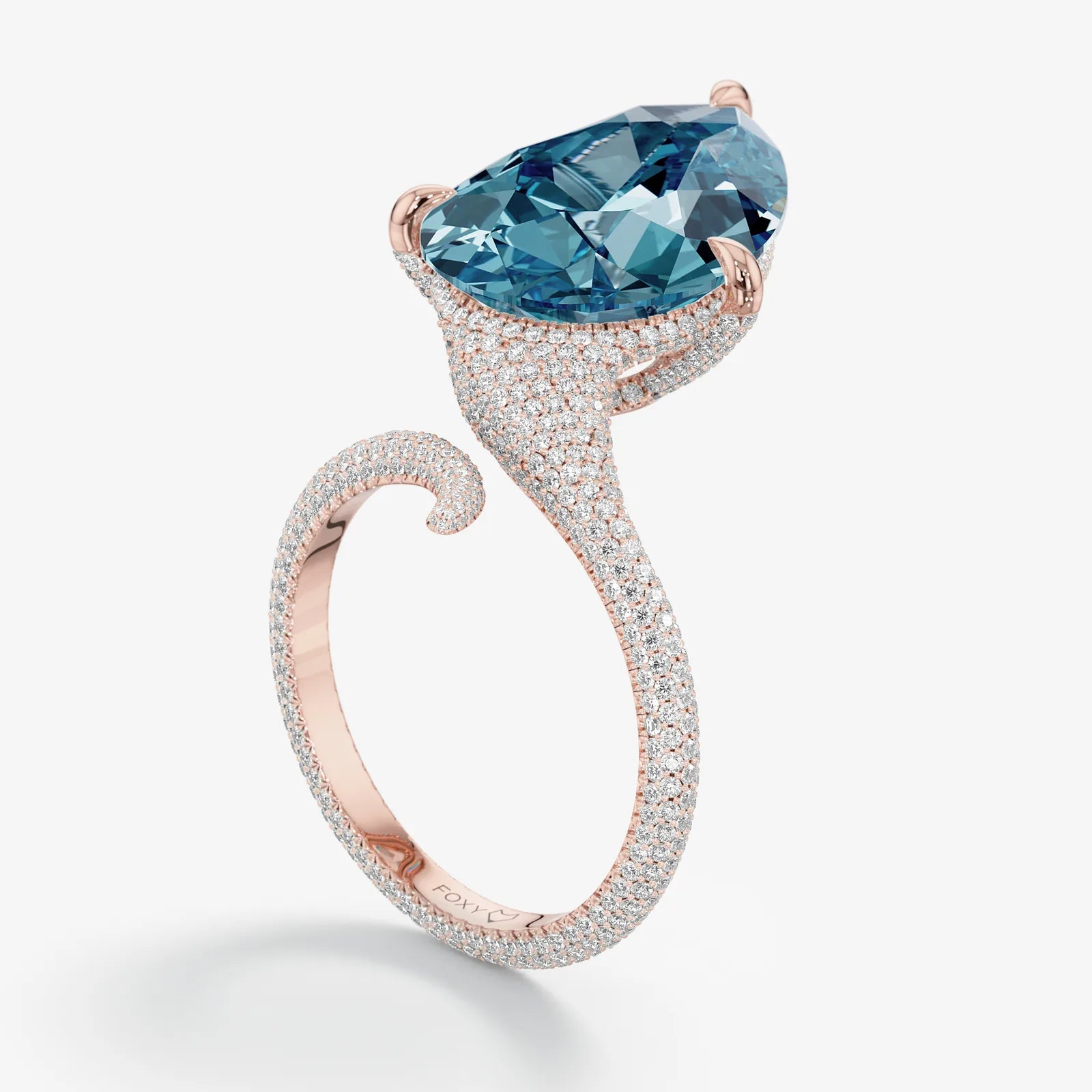 Blue Crush Pear Diamond Ring