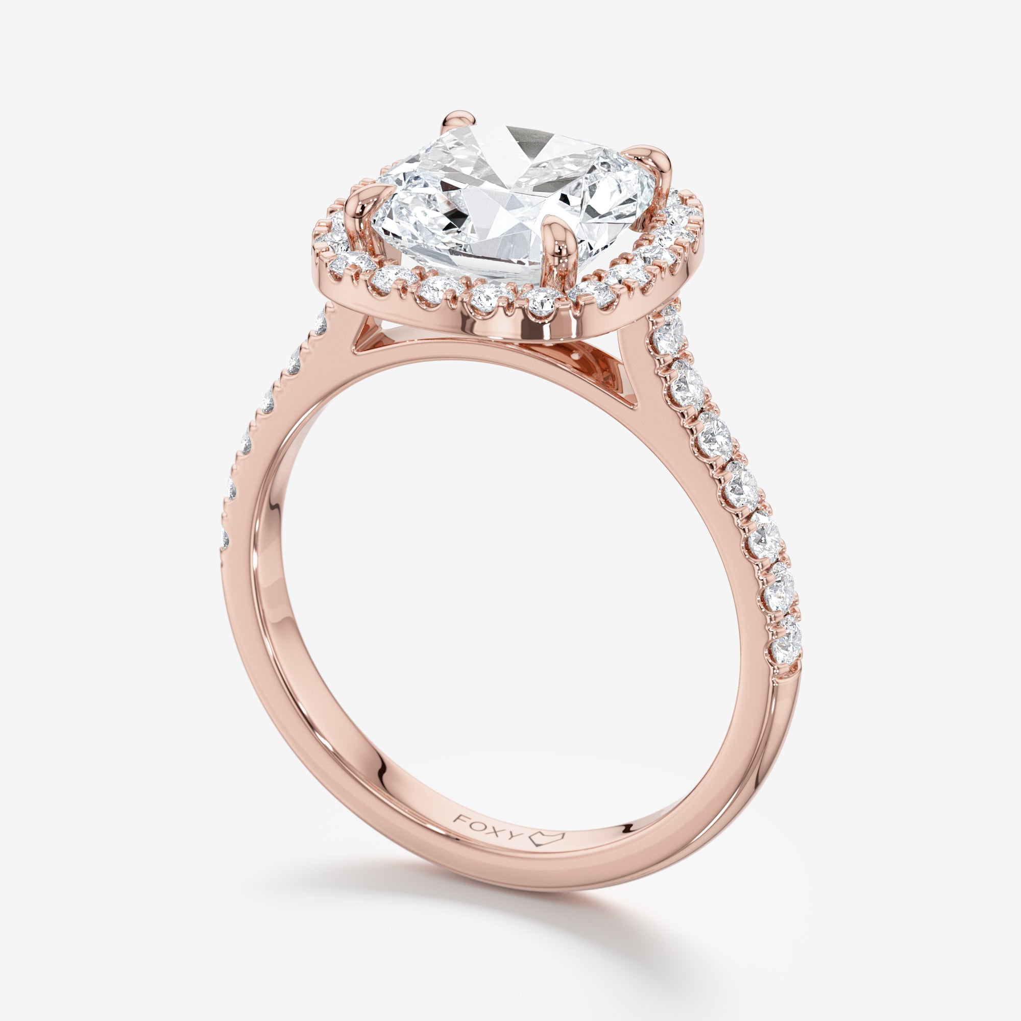 Pavé Diamond Halo Engagement Ring