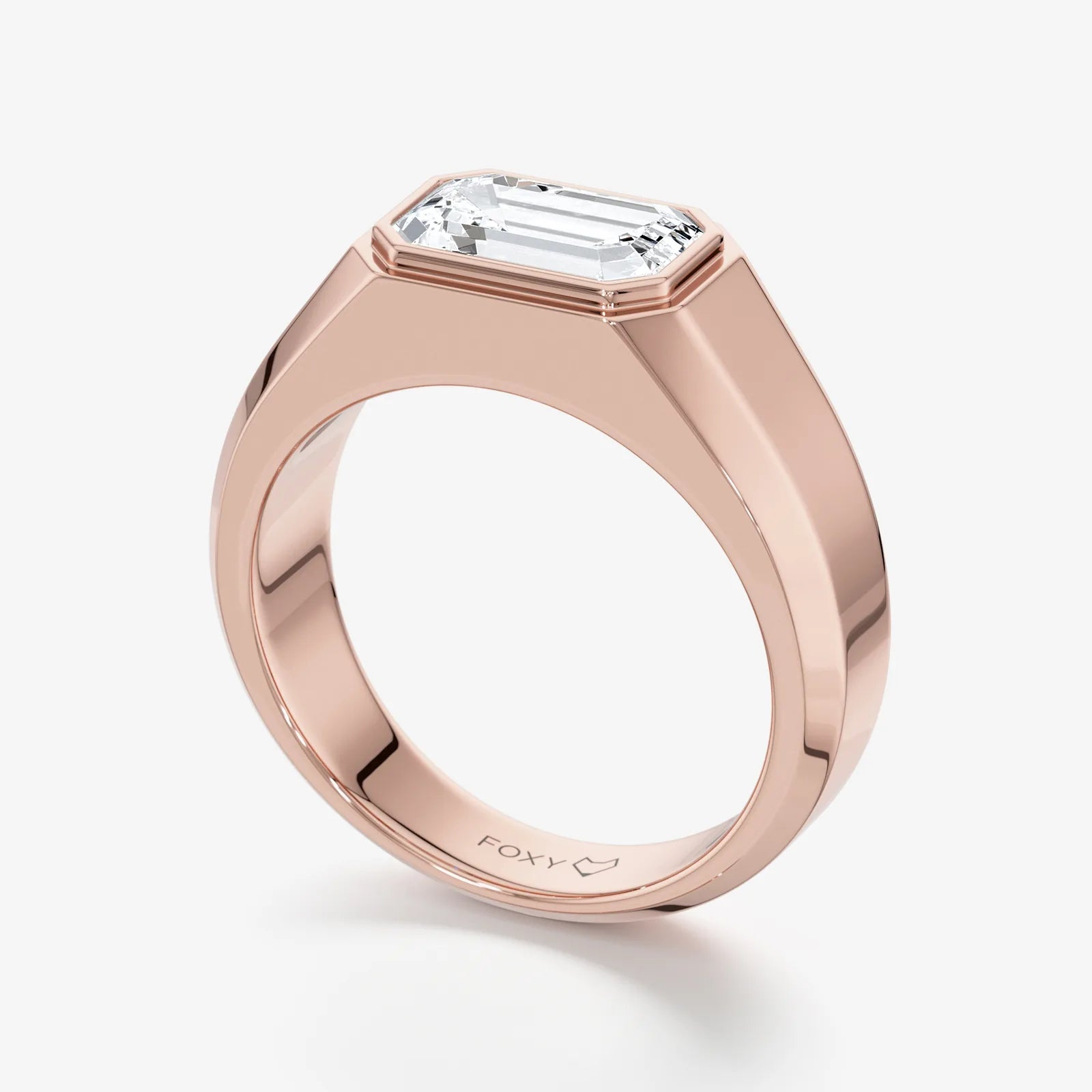 Men's Signet Emerald Cut Lab Diamond Ring