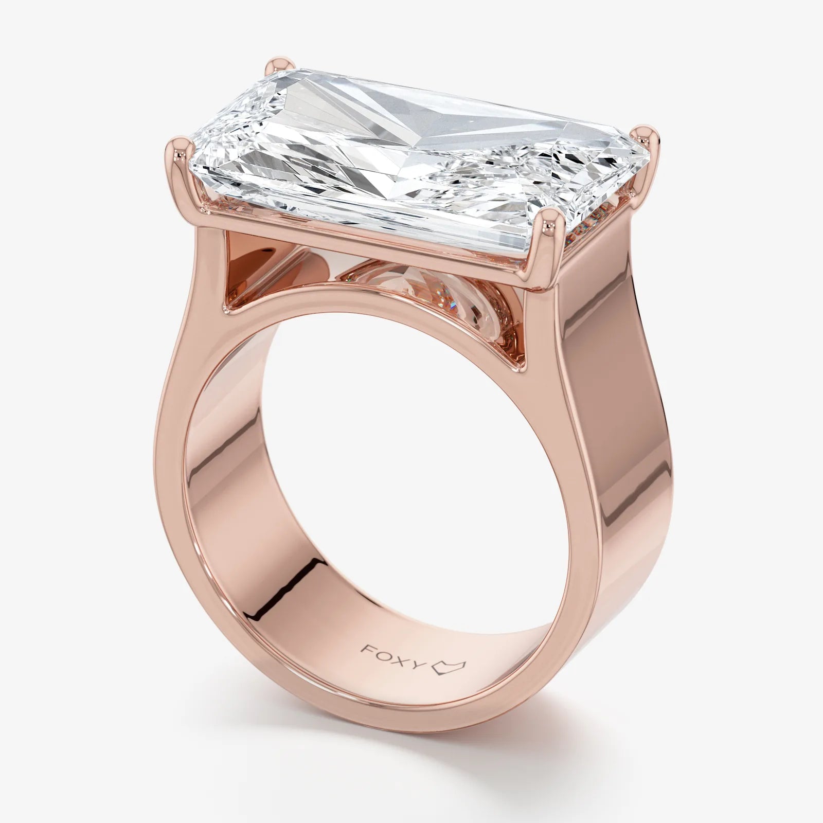 Men's Solitaire Radiant Lab Diamond Ring