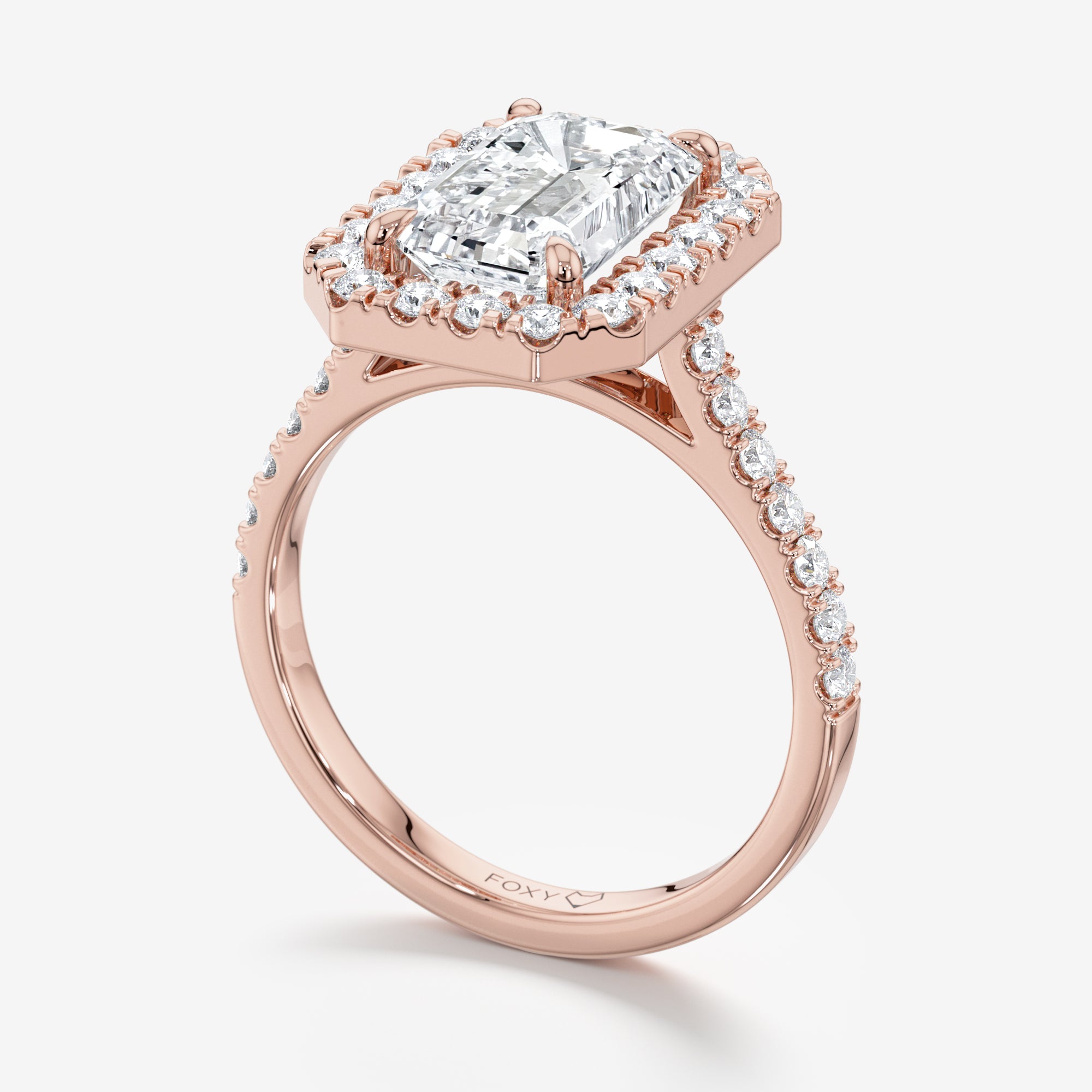 Pavé Diamond Halo Engagement Ring