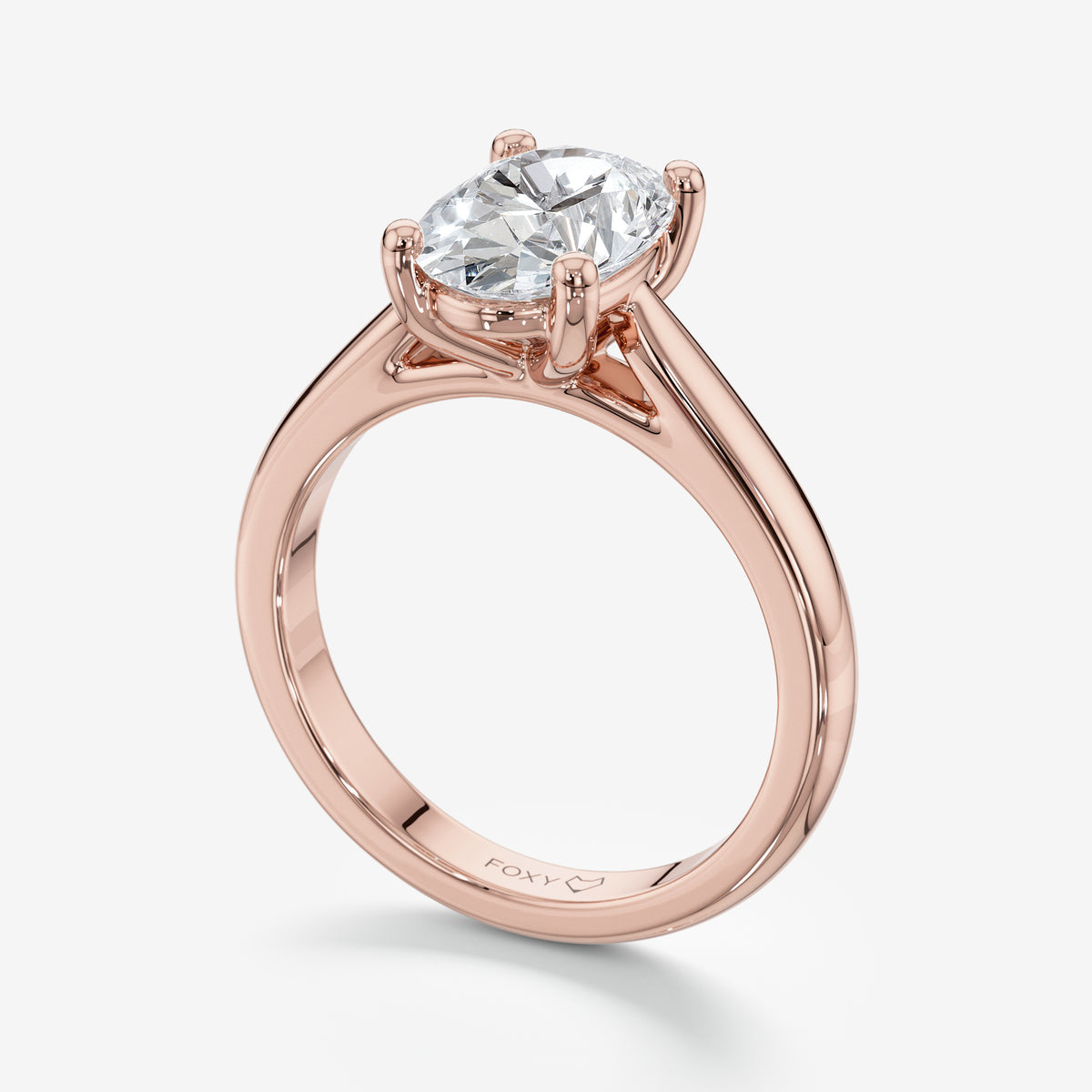 Oval Solitaire Diamond Engagement Ring