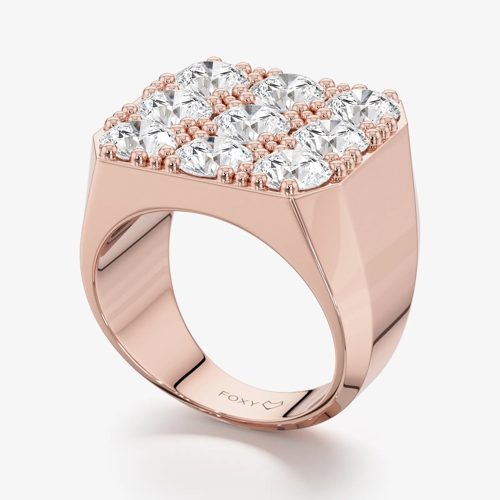 Men's Statement Signet Lab Diamond Ring