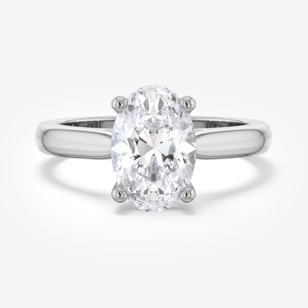 Oval Solitaire Diamond Engagement Ring