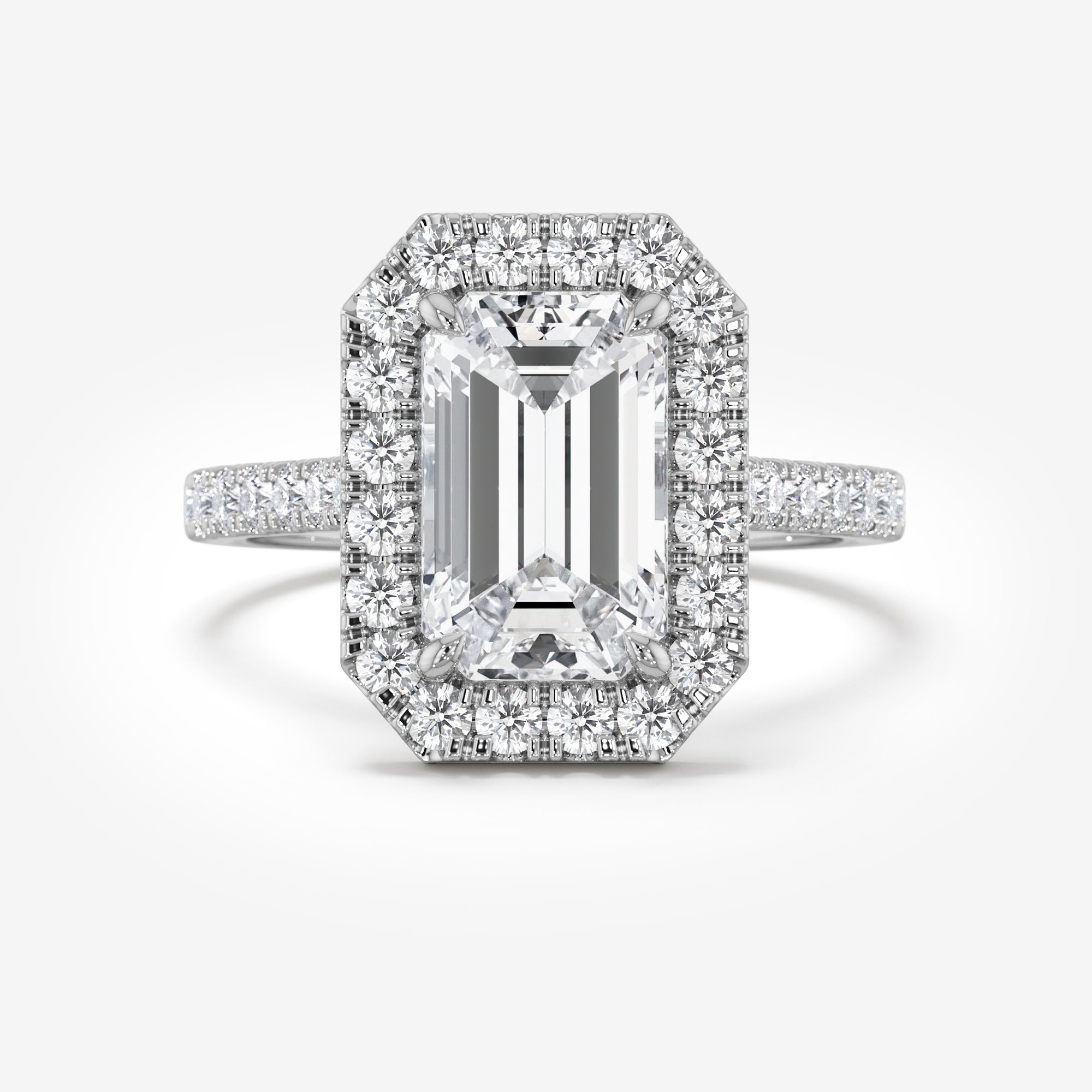 Pavé Diamond Halo Engagement Ring
