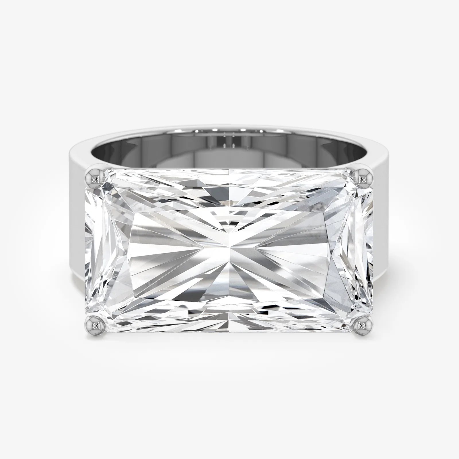 Men's Solitaire Radiant Lab Diamond Ring