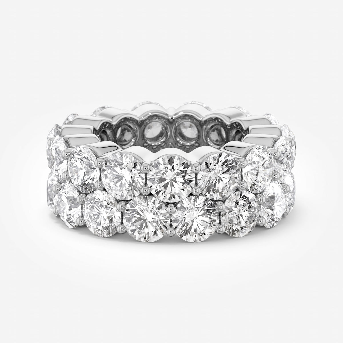 Round Two-Row Diamond Eternity Ring