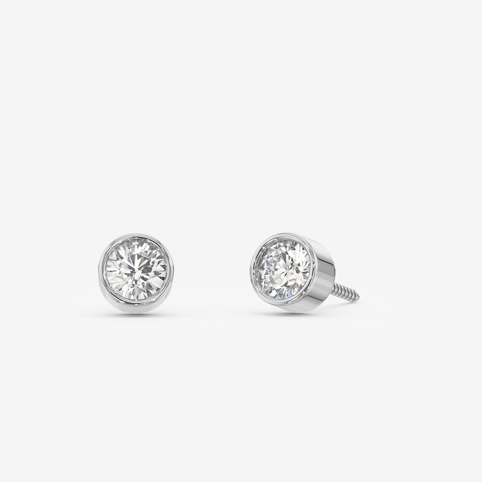 Bezel Solitaire Stud Earrings