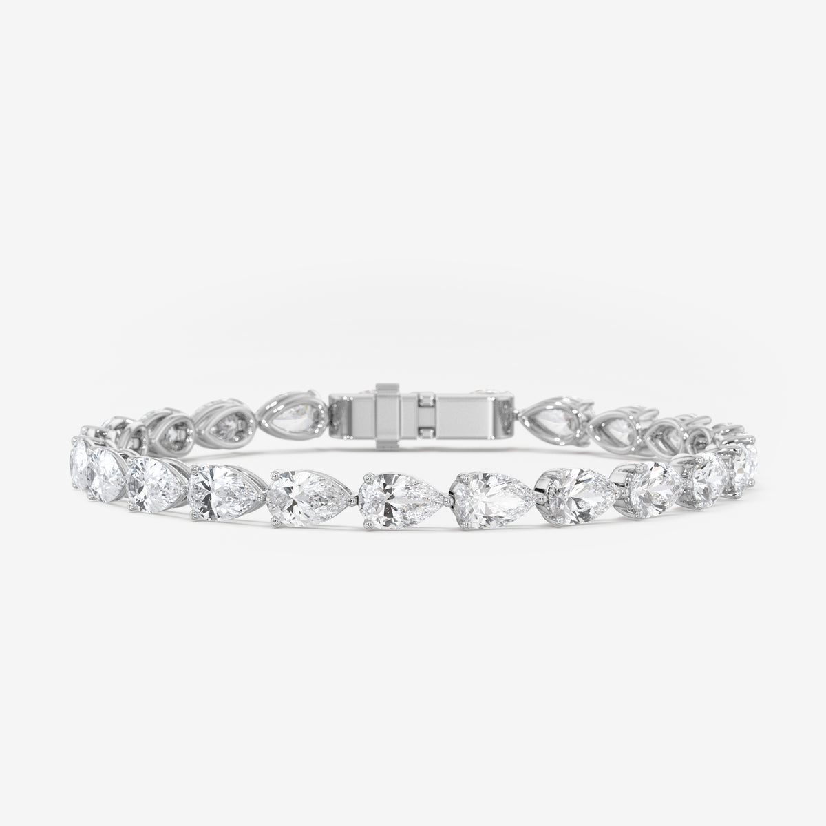 Pear Cut East-West Diamond Tennis Bracelet