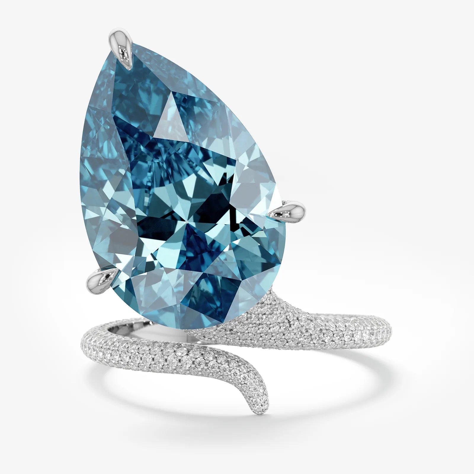 Blue Crush Pear Diamond Ring