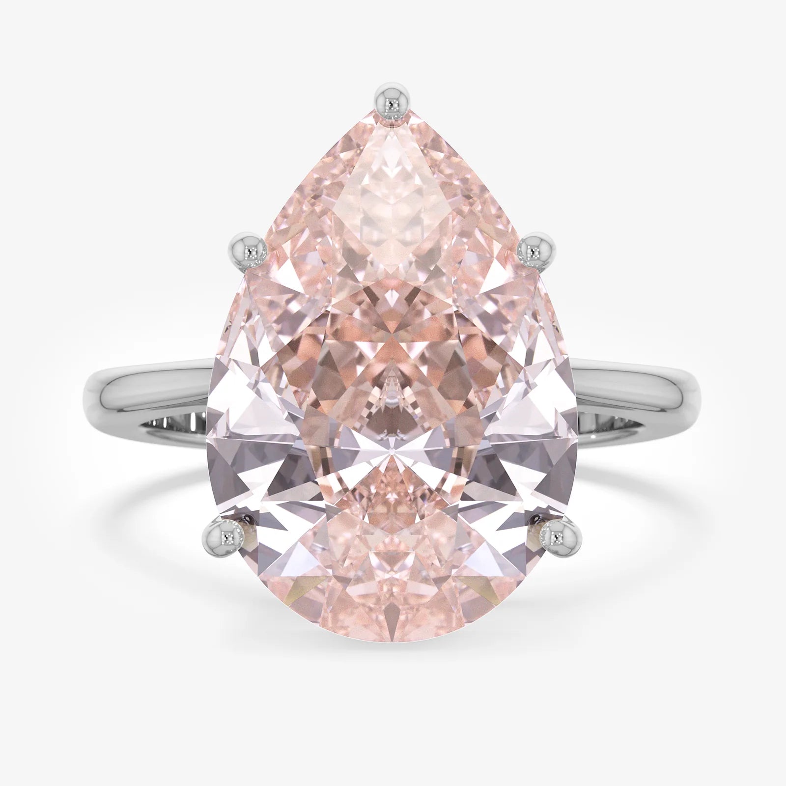 Pick Pink Solitaire Pear Diamond Ring