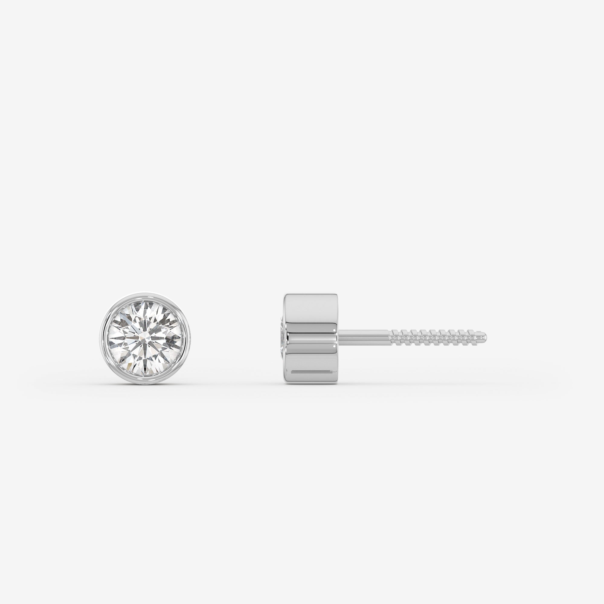 Bezel Solitaire Stud Earrings