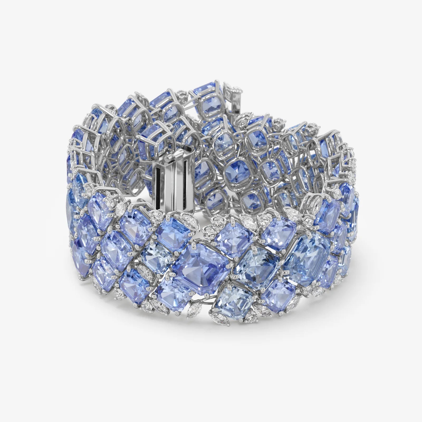 Blue Wave Line Lab-Grown Diamond Bracelet (105 Сt. T.W.)