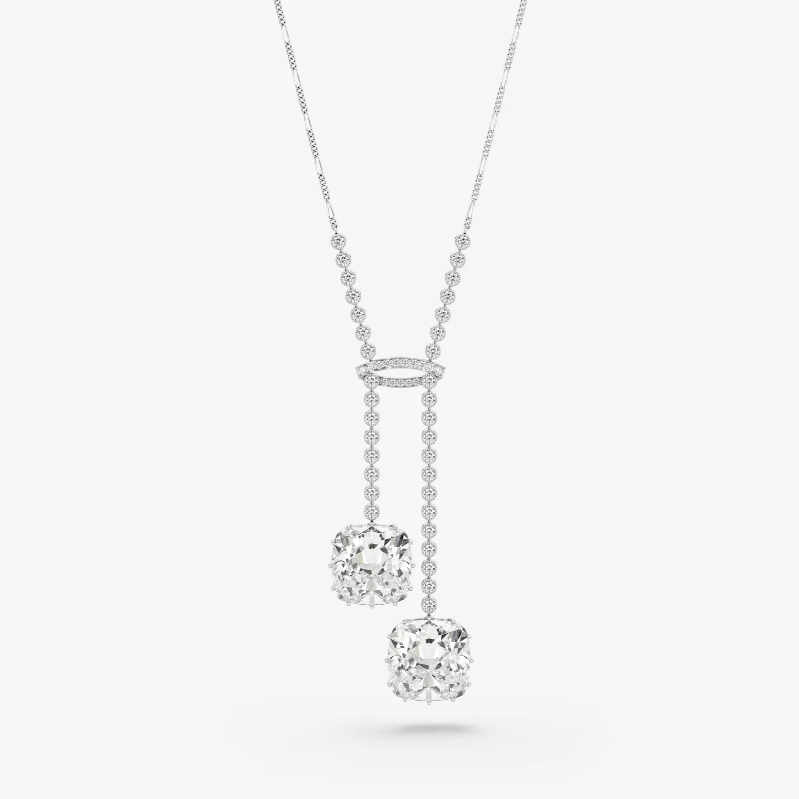 Cushion Twins Pendant Necklace