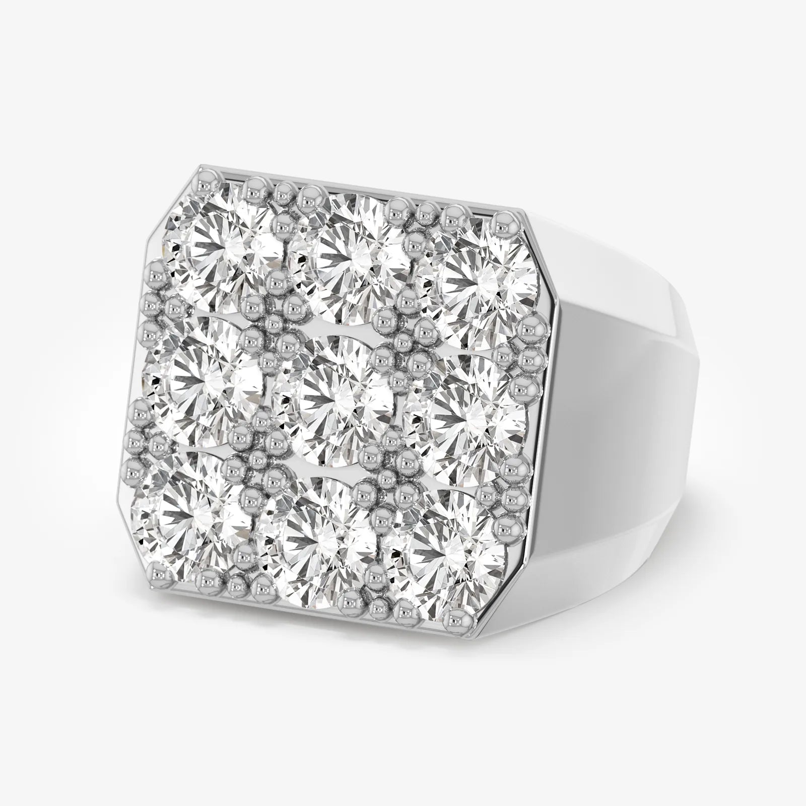 Men's Statement Signet Lab Diamond Ring